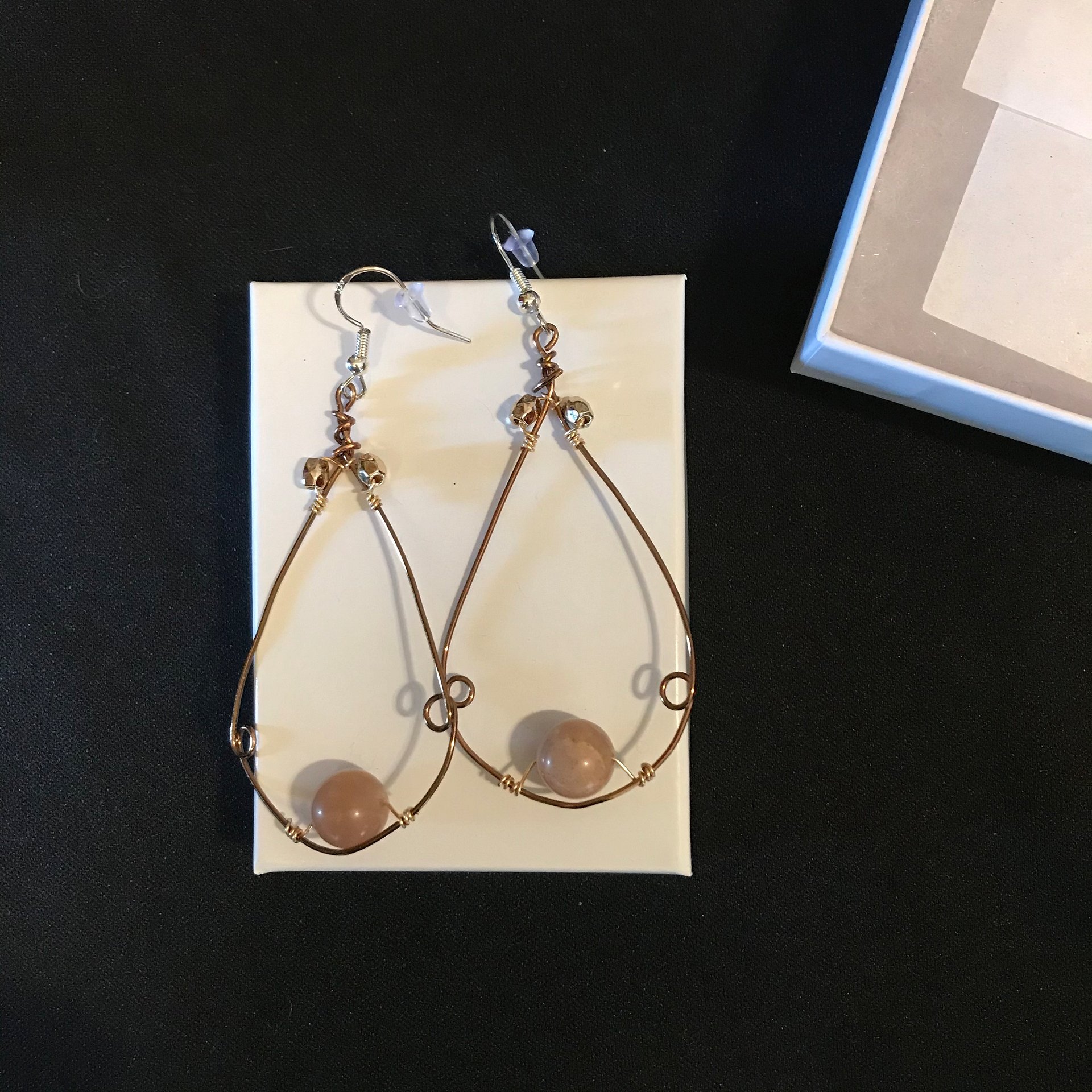 Sunstone Hand-Shaped Drop Earrings product image (3)