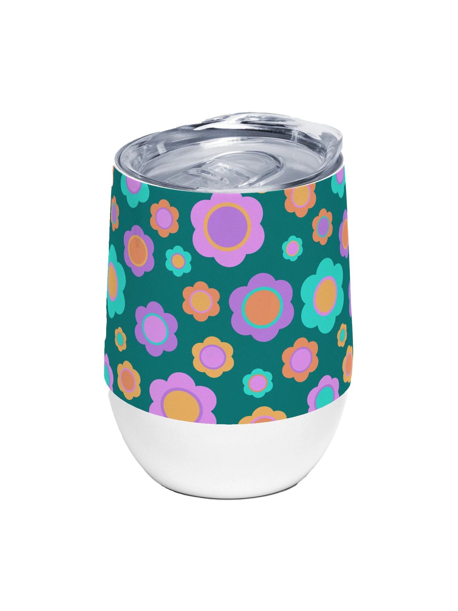 Party Time! Retro Flowers Wine Tumbler product image (1)