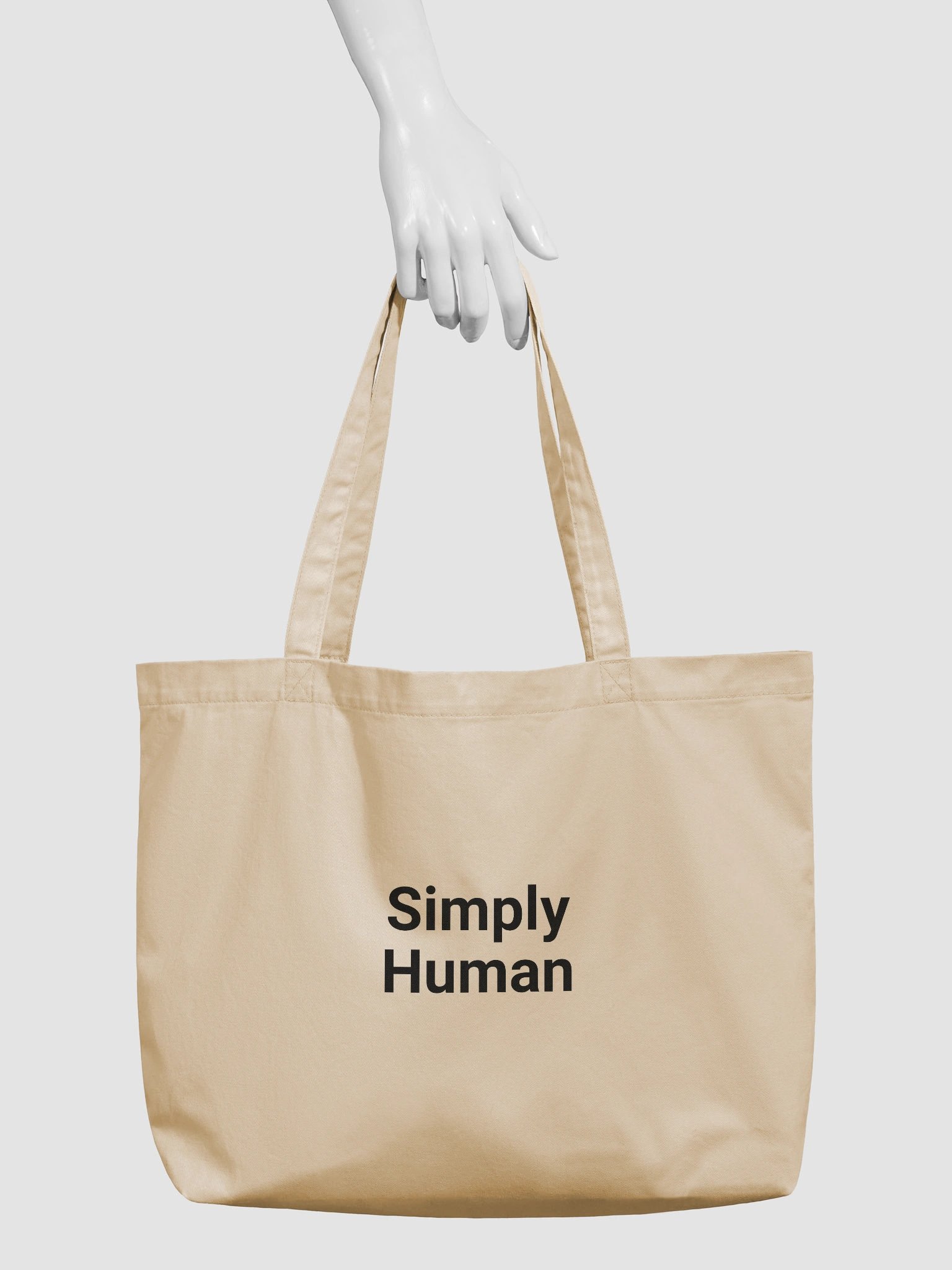 “Simply Human” My Vibe Beige Tote Bag product image (3)