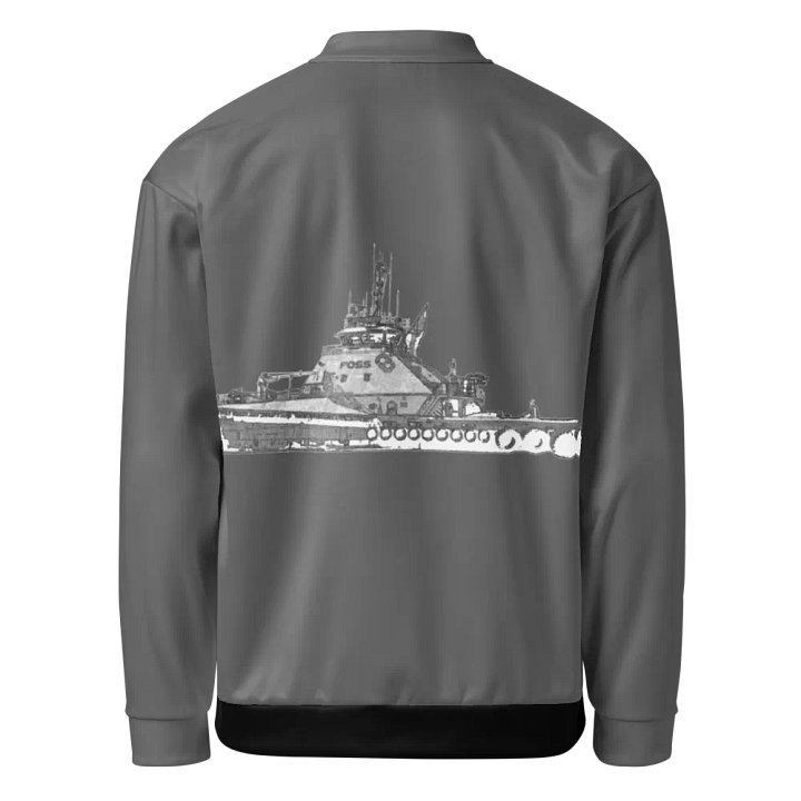 Foss Tugboat Sketch Gray Bomber Jacket product image (1)