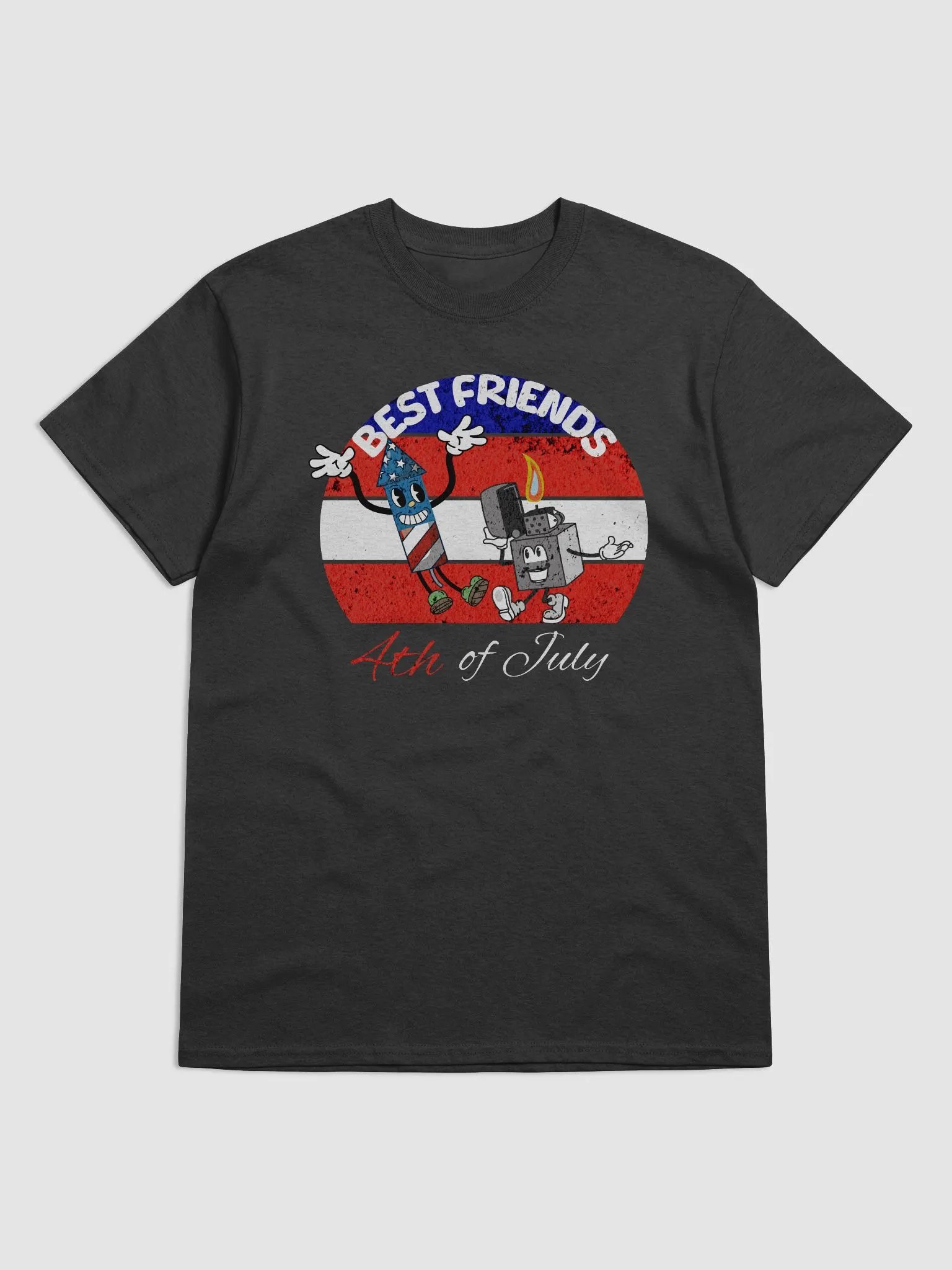 Best Friends 4th of July T-Shirt – Funny Firework & Lighter Design product image (1)