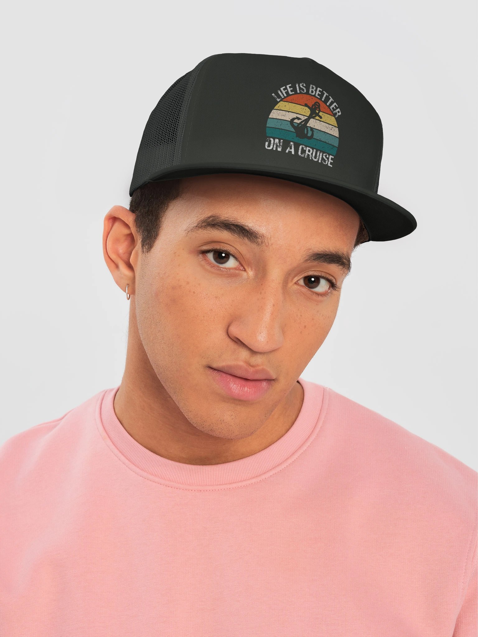 Life Is Better on a Cruise Trucker Hat | Retro Cruise Vacation Cap product image (9)