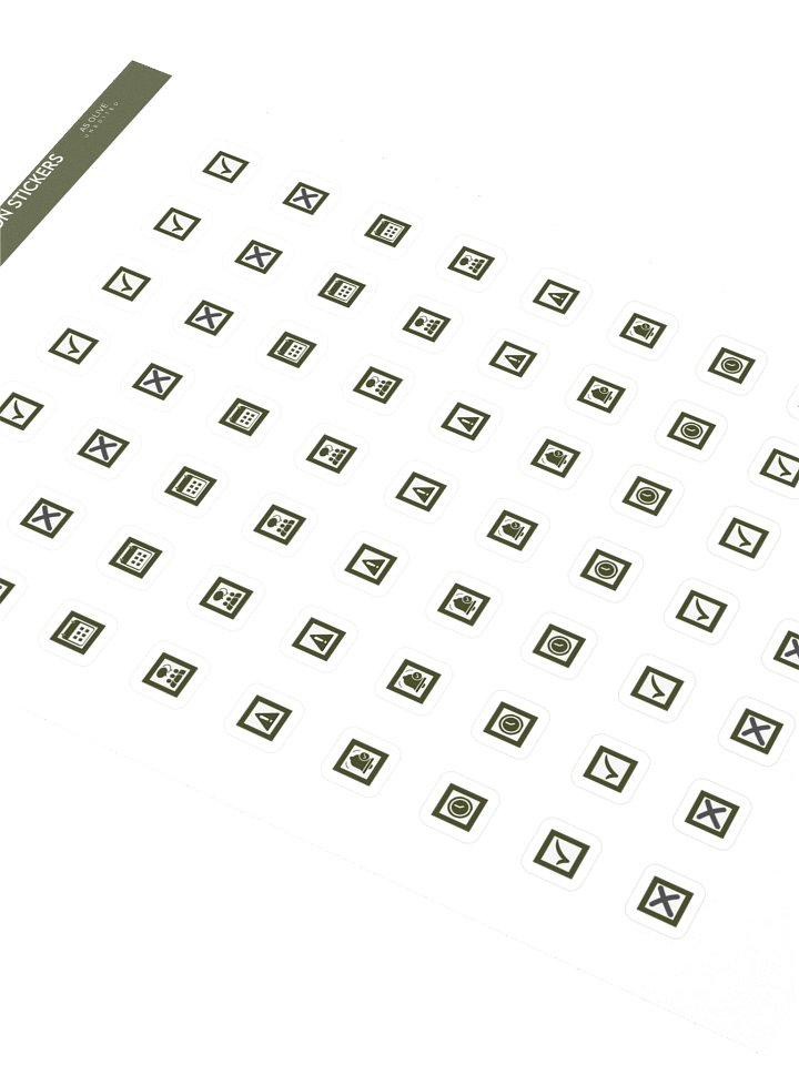 Daily Icons Journal Stickers A5 — Physical Sticker Sheet - Olive product image (2)