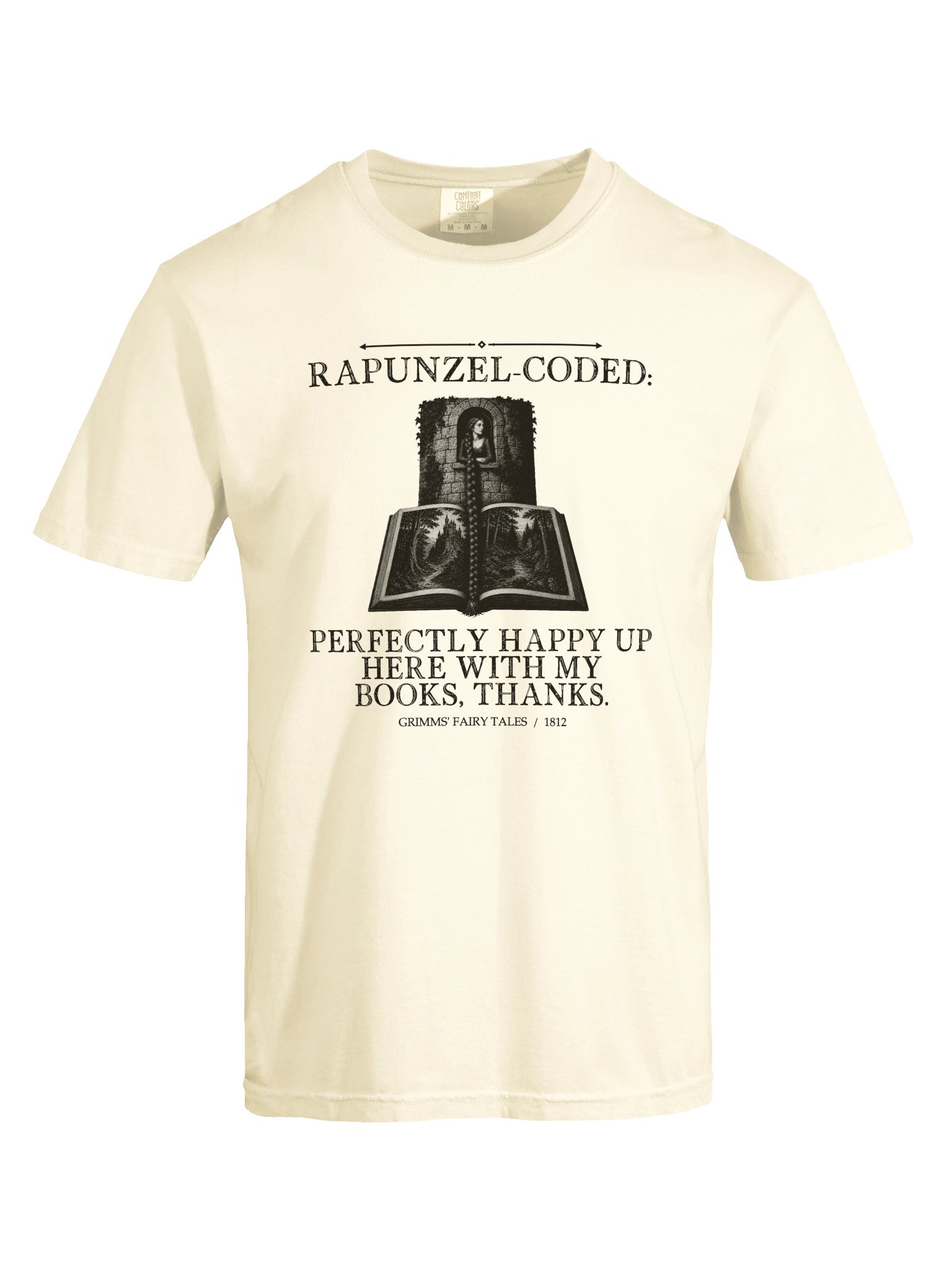 Rapunzel Coded Perfectly Happy Up Here With -- Grimms Fairy Tales Tee (Light) product image (17)