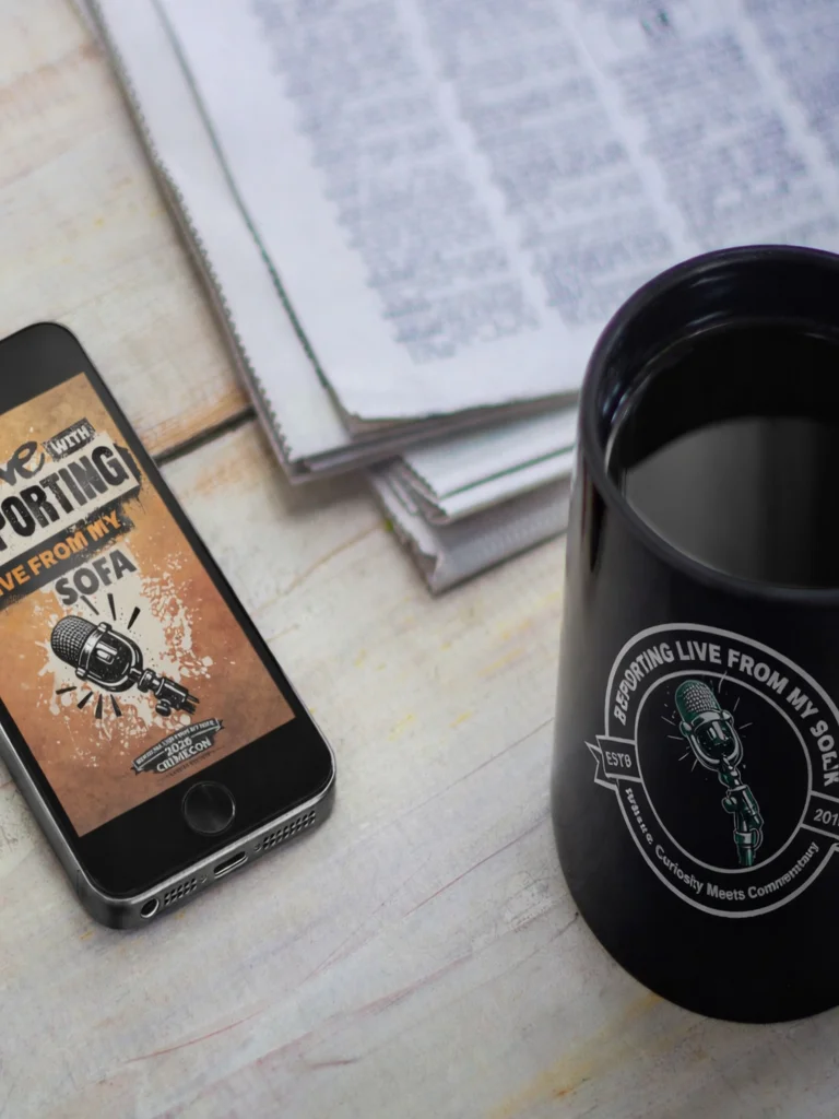 Reporting Live From My Sofa Podcast Microphone Mug product image (16)