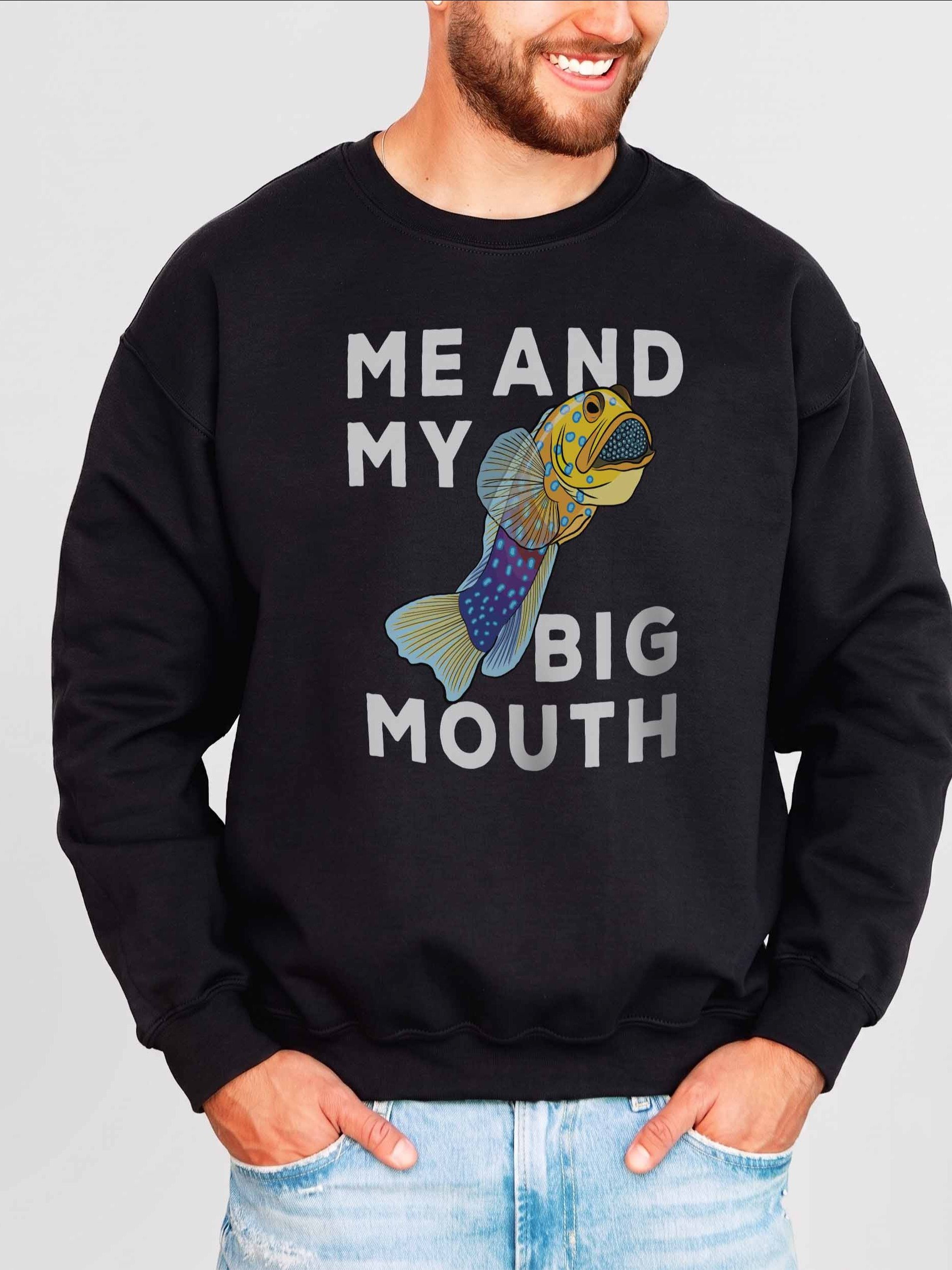 Me and My Big Mouth Blue-Spotted Jawfish Sweatshirt for Reef Aquarium Lovers product image (2)