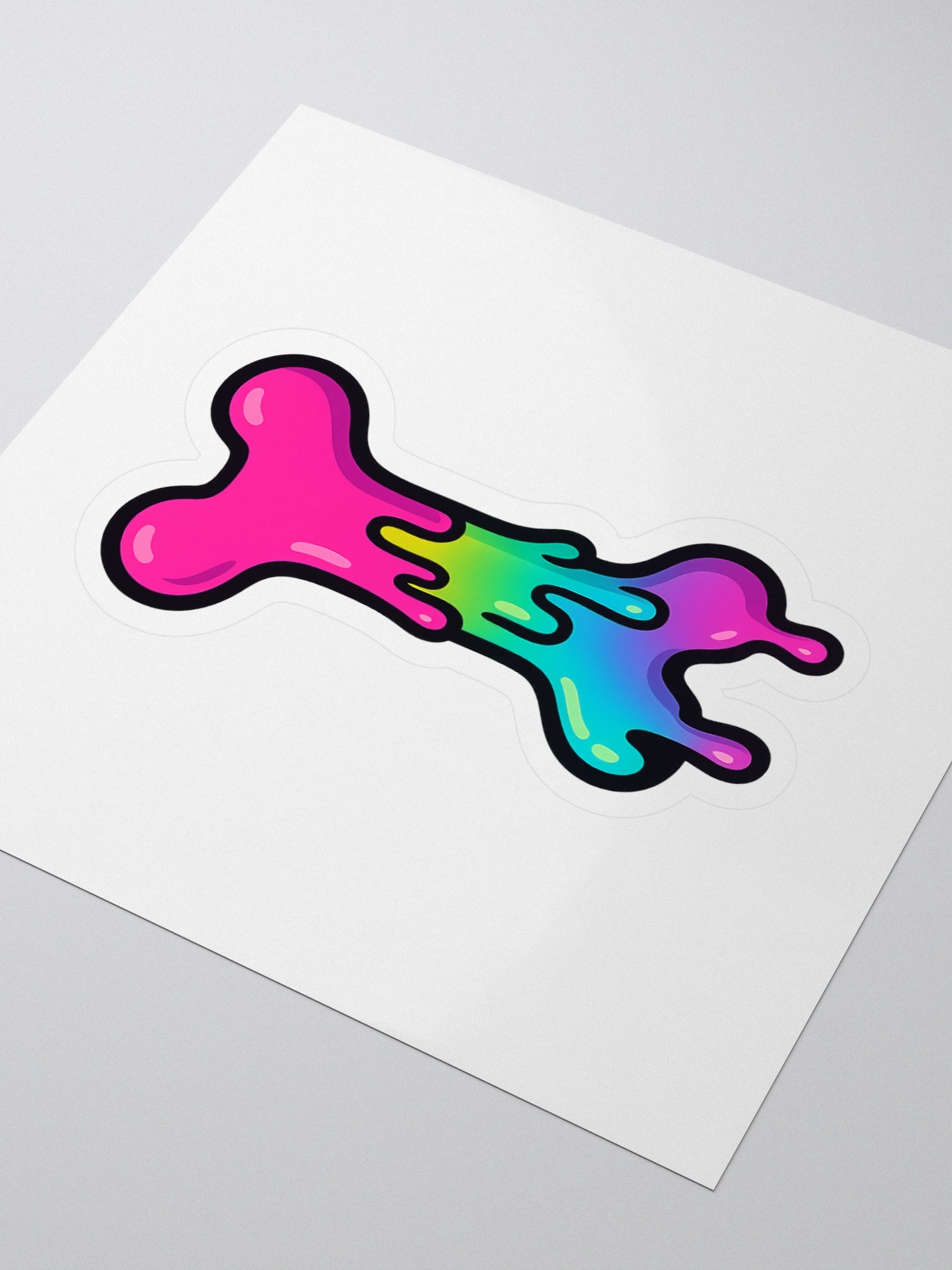 Melting Rainbow Bone Cut Stickers product image (3)