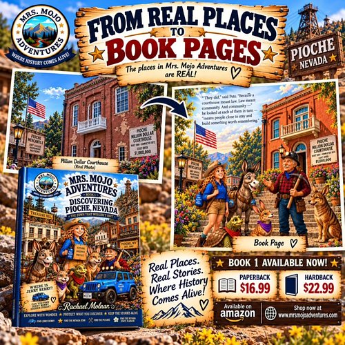 🏜️📖 FROM REAL PLACES TO BOOK PAGES! ⛏️💙

Did you know the places featured in Mrs. Mojo Adventures are REAL?!

Long before Boo...