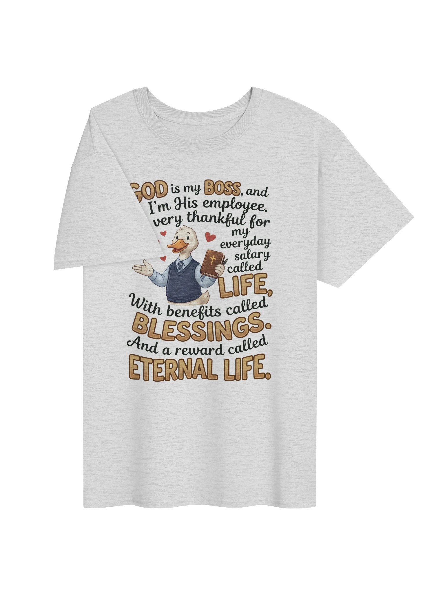 God Is My Boss Christian Duck T-Shirt - Faith & Blessings Unisex Tee product image (3)