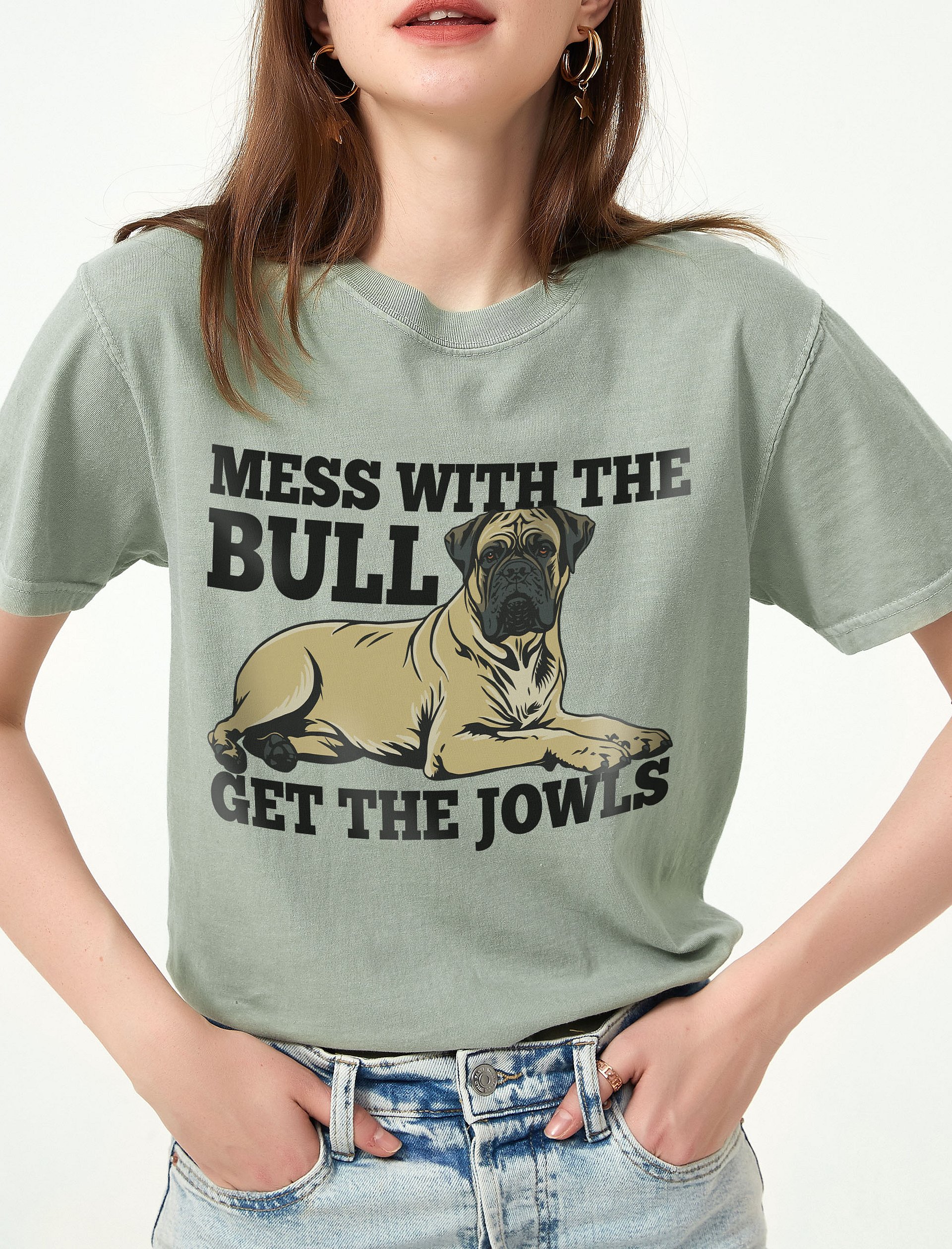 Mess with the Bull, Get the Jowls T-Shirt of Bullmastiff | Funny T-Shirt for Bullmastiff Paw-rents product image (2)