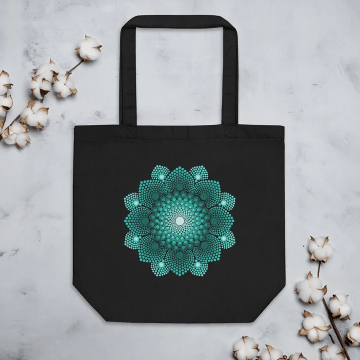 Turquoise Dot Mandala Eco-Friendly Tote Bag product image (2)