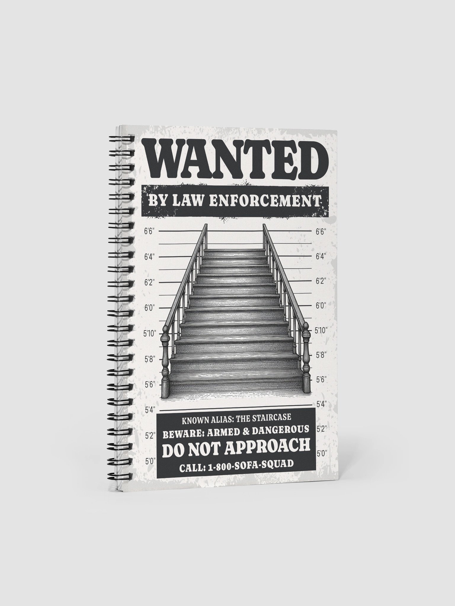 Wanted Staircase Mugshot Spiral Notebook product image (1)