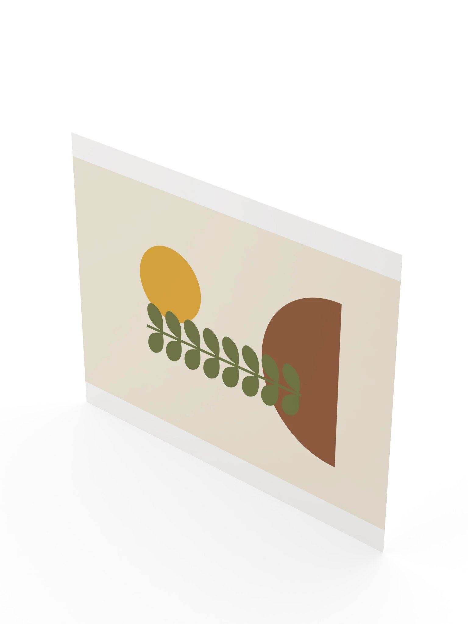 Olive Green Retro Plant Print | Boho Bathroom Wall Art product image (10)