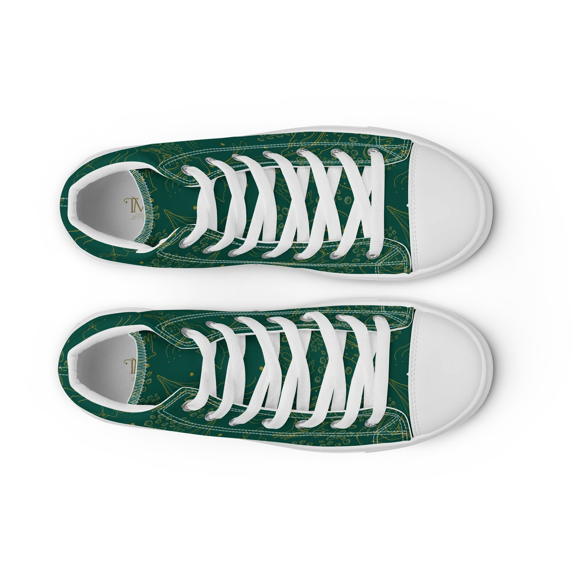 Fables in Gold Women’s High Top Canvas Shoes product image (11)