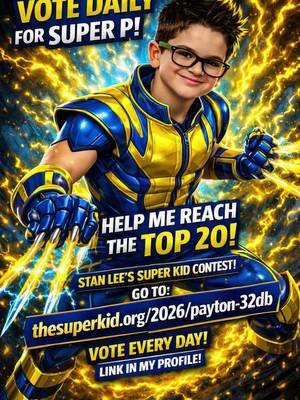Help my son get into the top 20 in Stan Lee’s Super Kid Contest!! #stanlee #superkids #fyp #superhero @Bekah 🎬💚 @The Dancing Umpire 