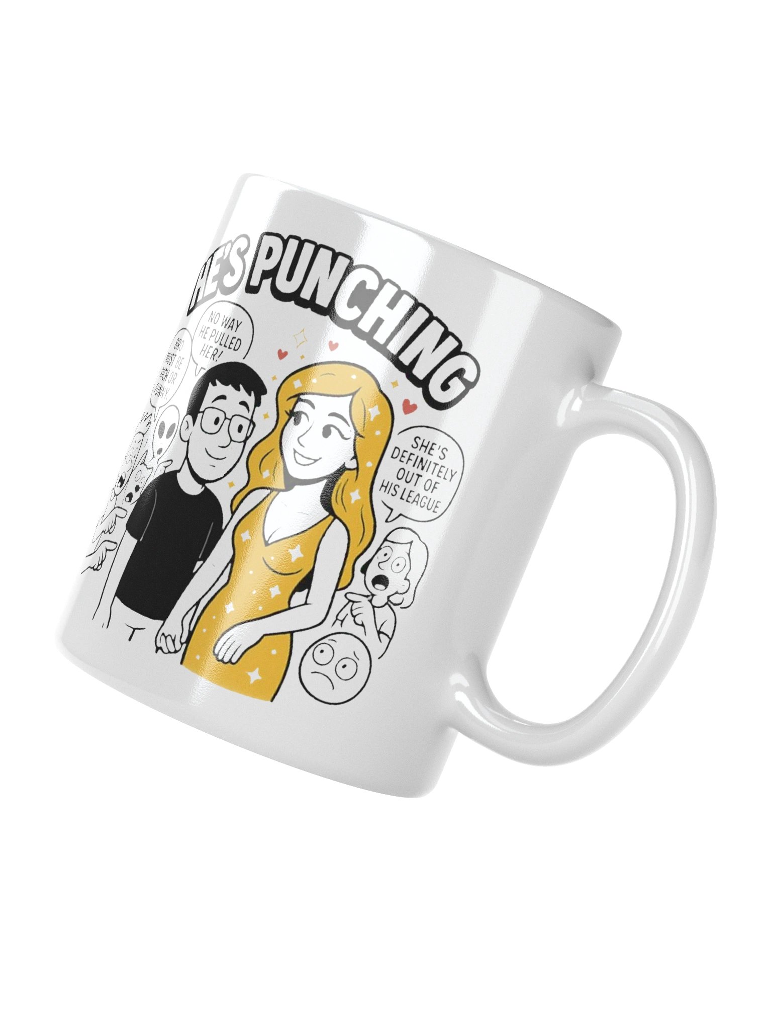 "He's Punching" White Glossy Mug product image (5)