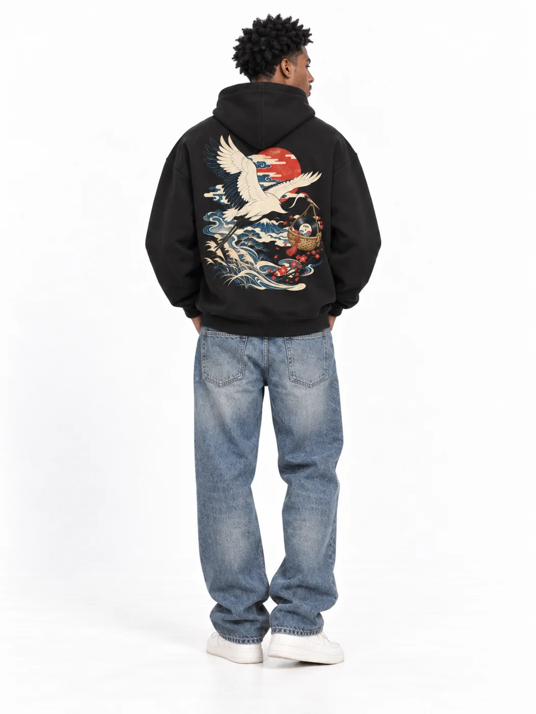 Red-Crowned Crane Heavy Hoodie product image (6)