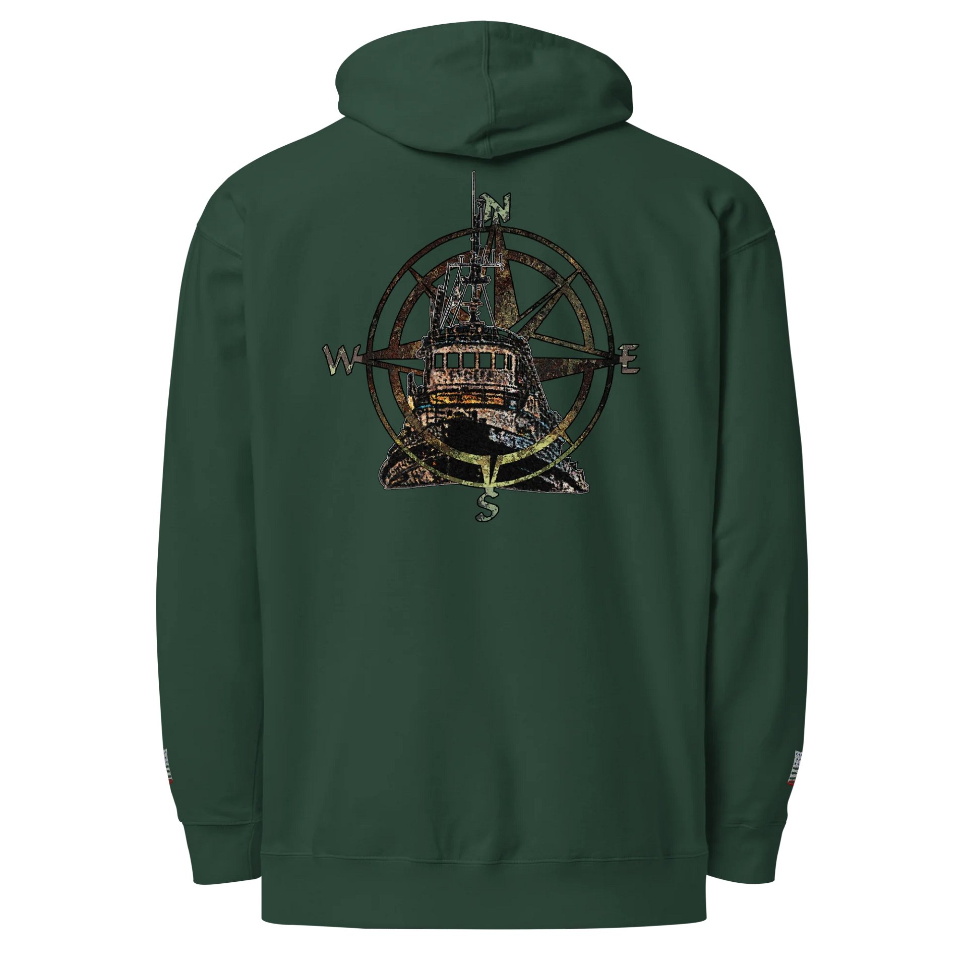Compass Rose & Tug Pacific Falcon – Maritime Heritage | Twin Anchor Apparel Wheelhouse Watch Line product image (1)