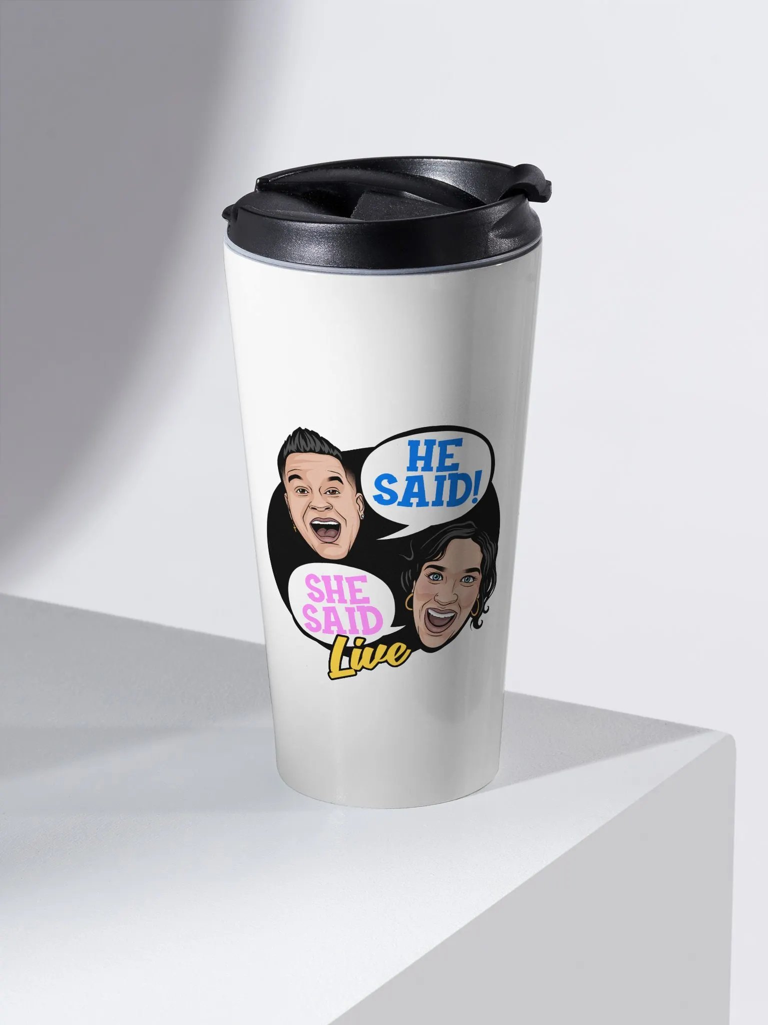 He Said She Said Live Podcast Stainless Steel Travel Mug product image (1)