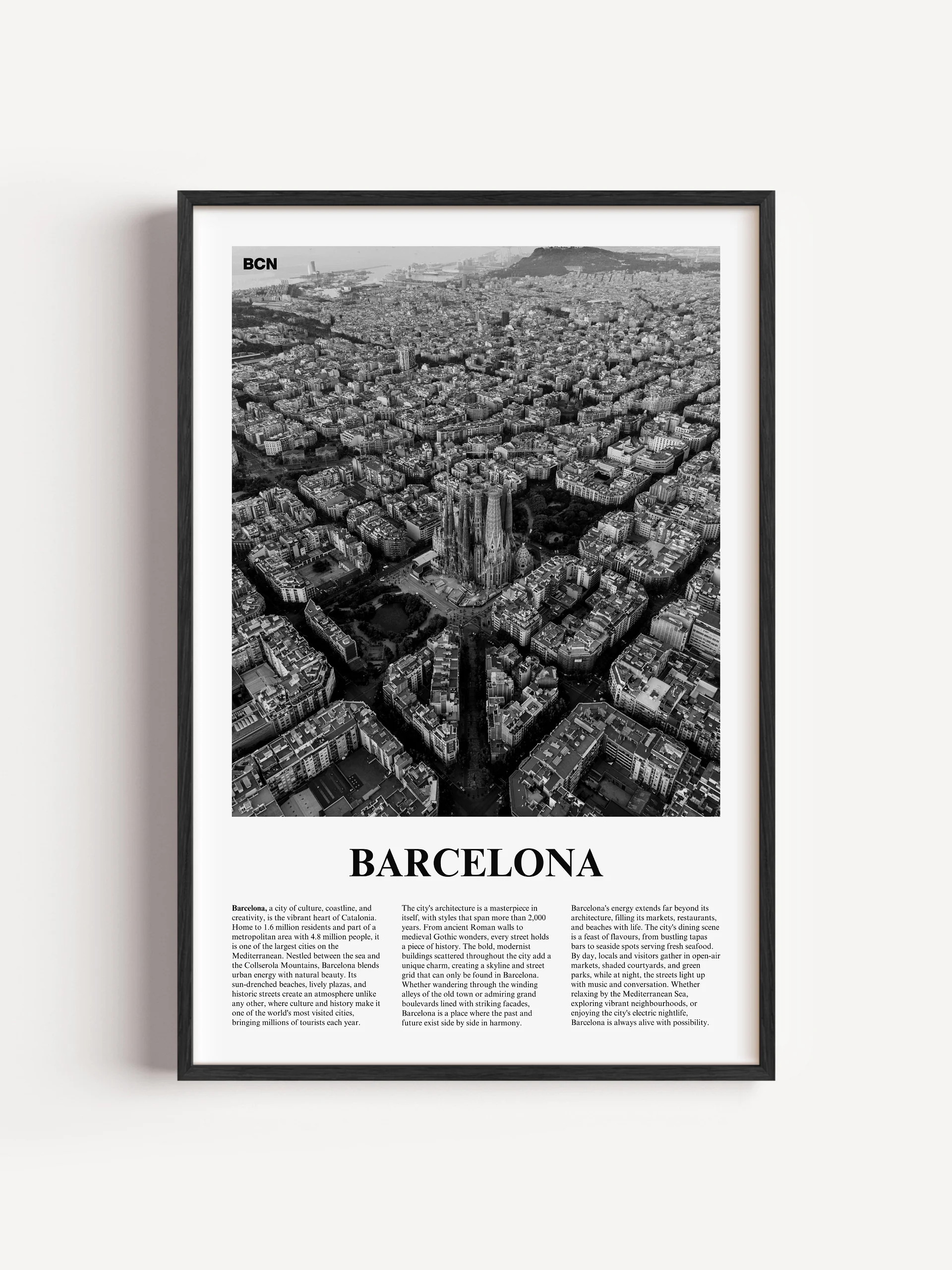 Barcelona 01 Newspaper Poster | Framed product image (1)