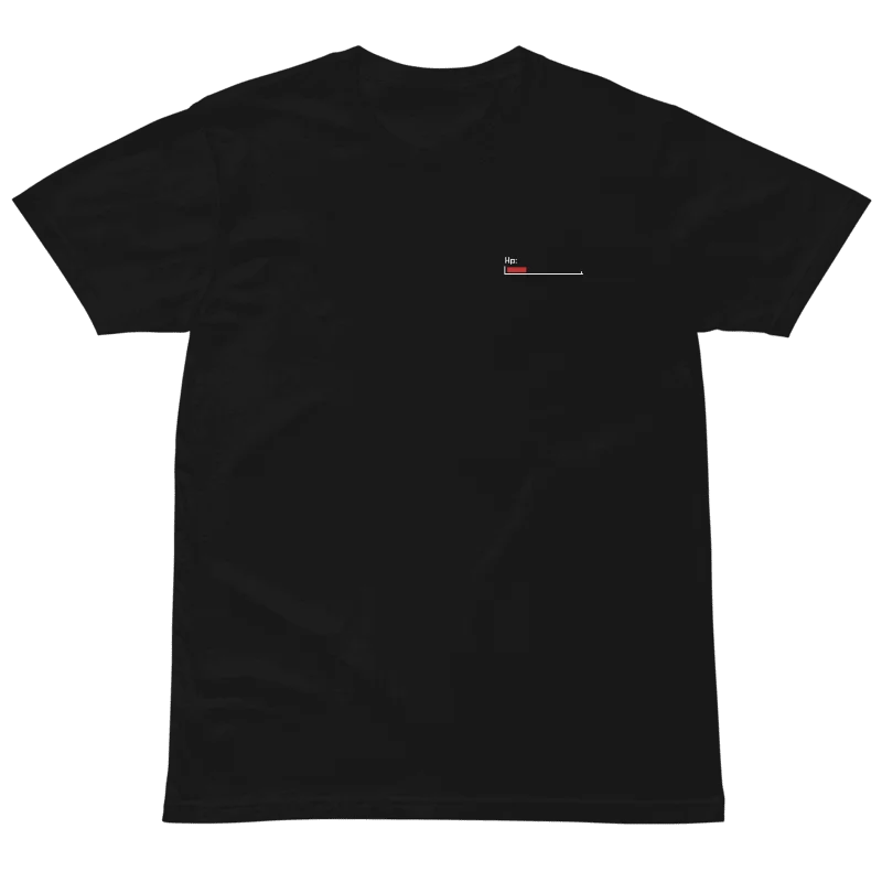White Healthbar Embroidered on Black T-Shirt product image (3)