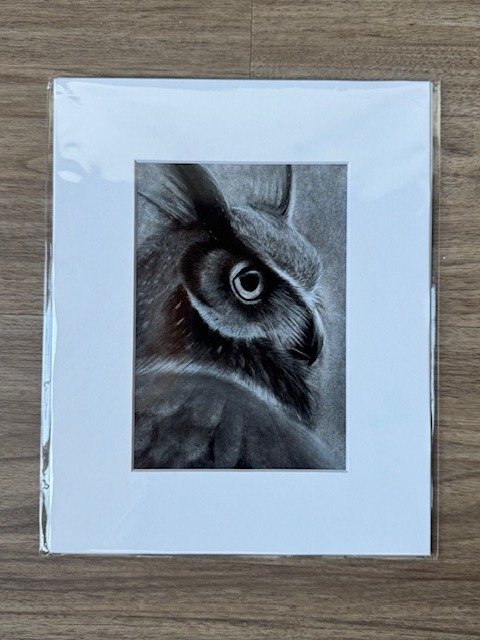 great horned owl charcoal print product image (1)