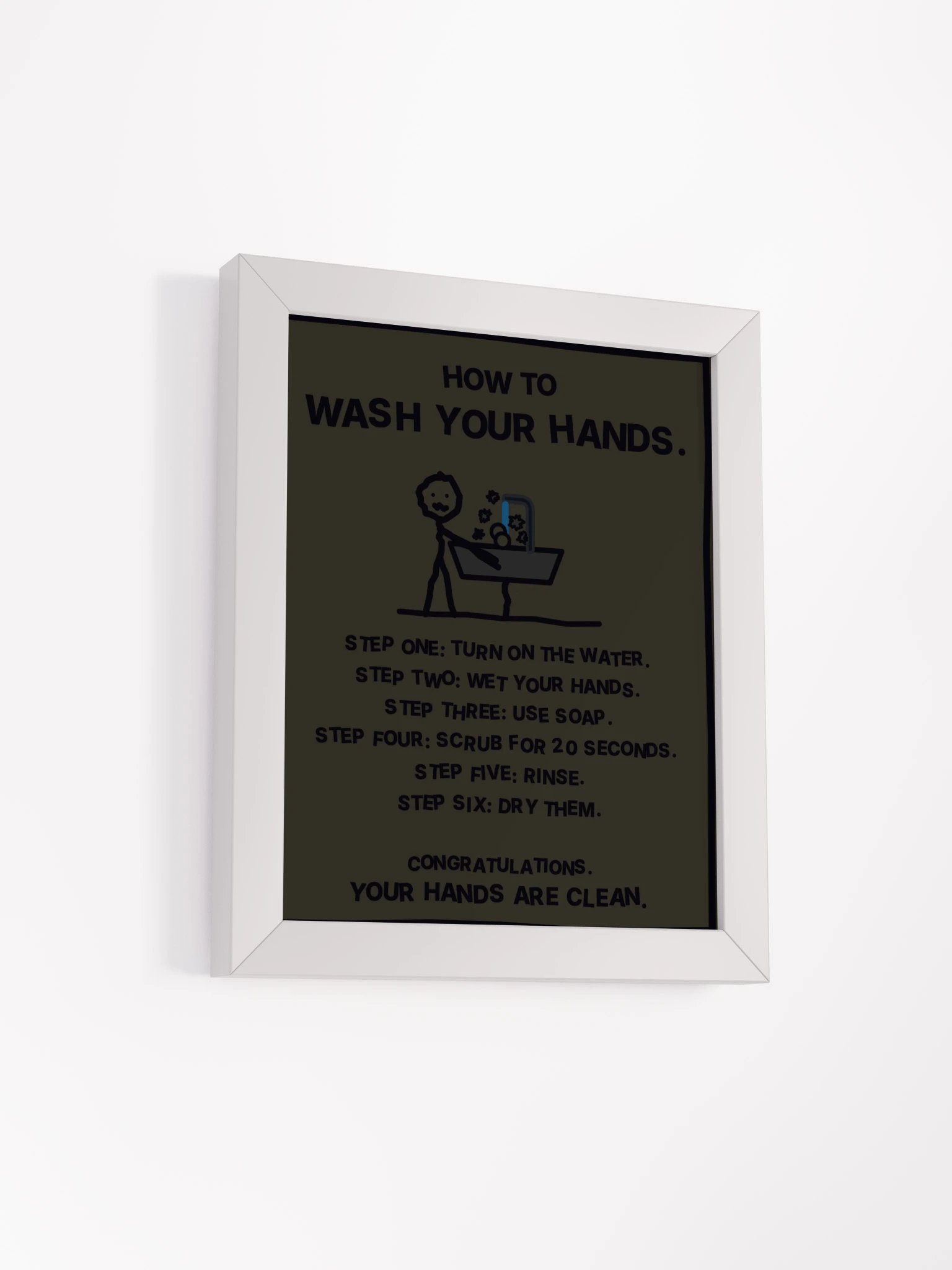 How to Wash Your Hands (Framed Bathroom Sign) product image (23)