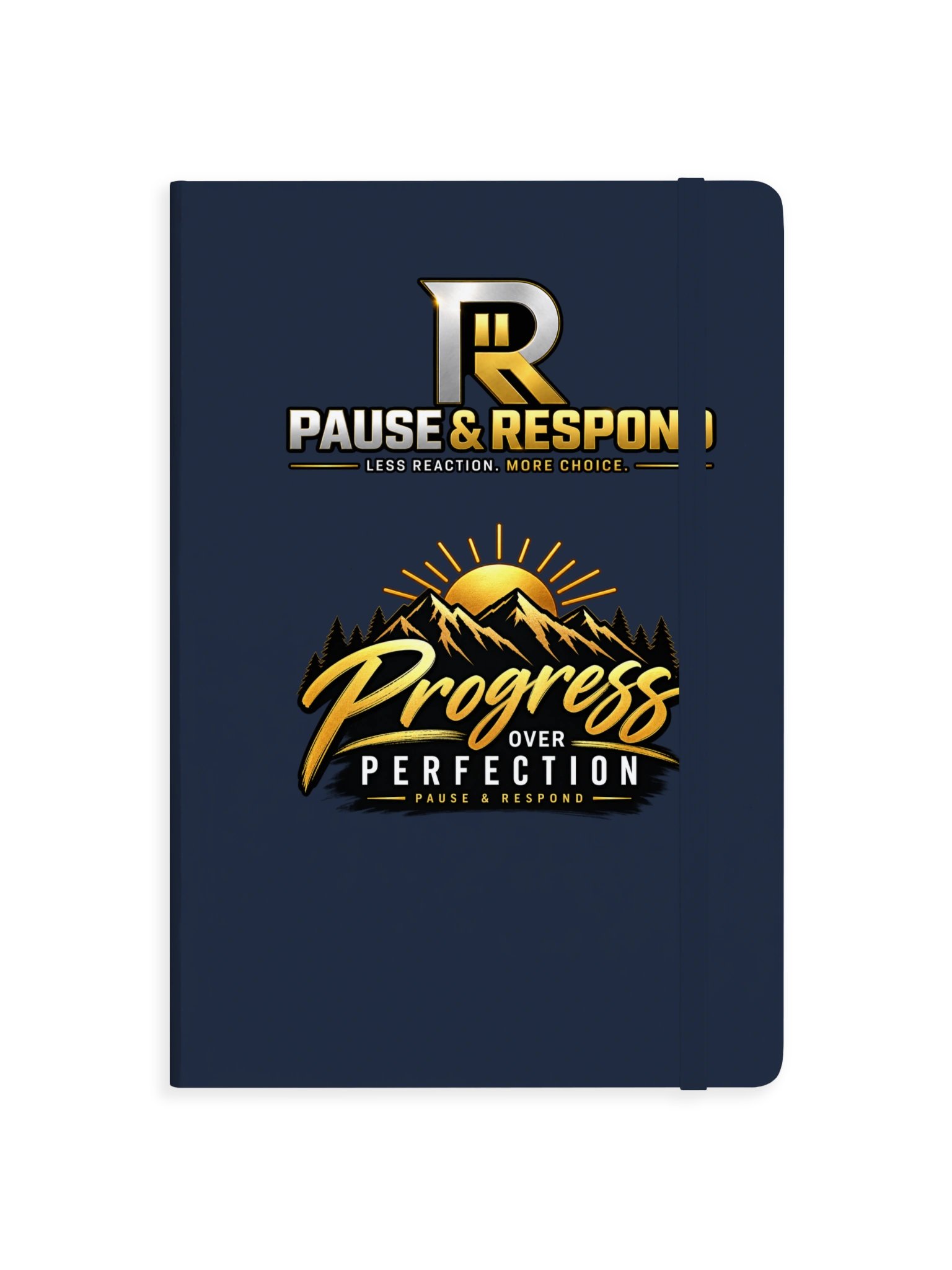 Pause & Respond Hardcover Reflection Notebook- Navy Blue product image (1)