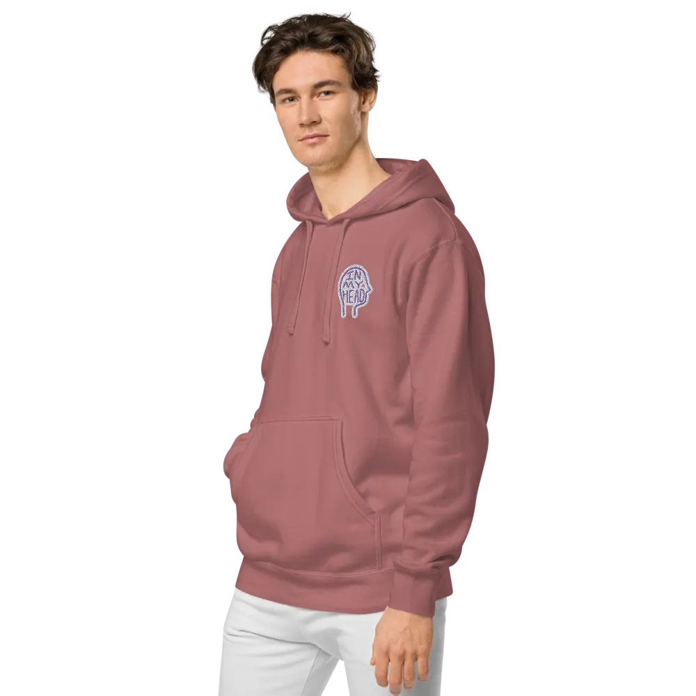 In My Head (L.C. purple bubble design) embroidered pigment hoodie product image (4)