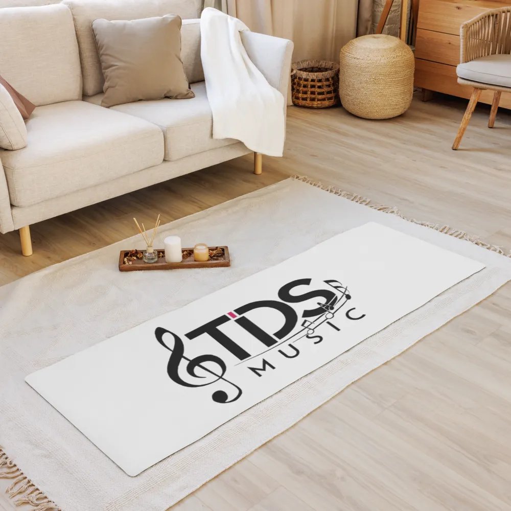 TDS Music White Rubber Yoga Mat with Unique Design - 24x68 inches product image (1)