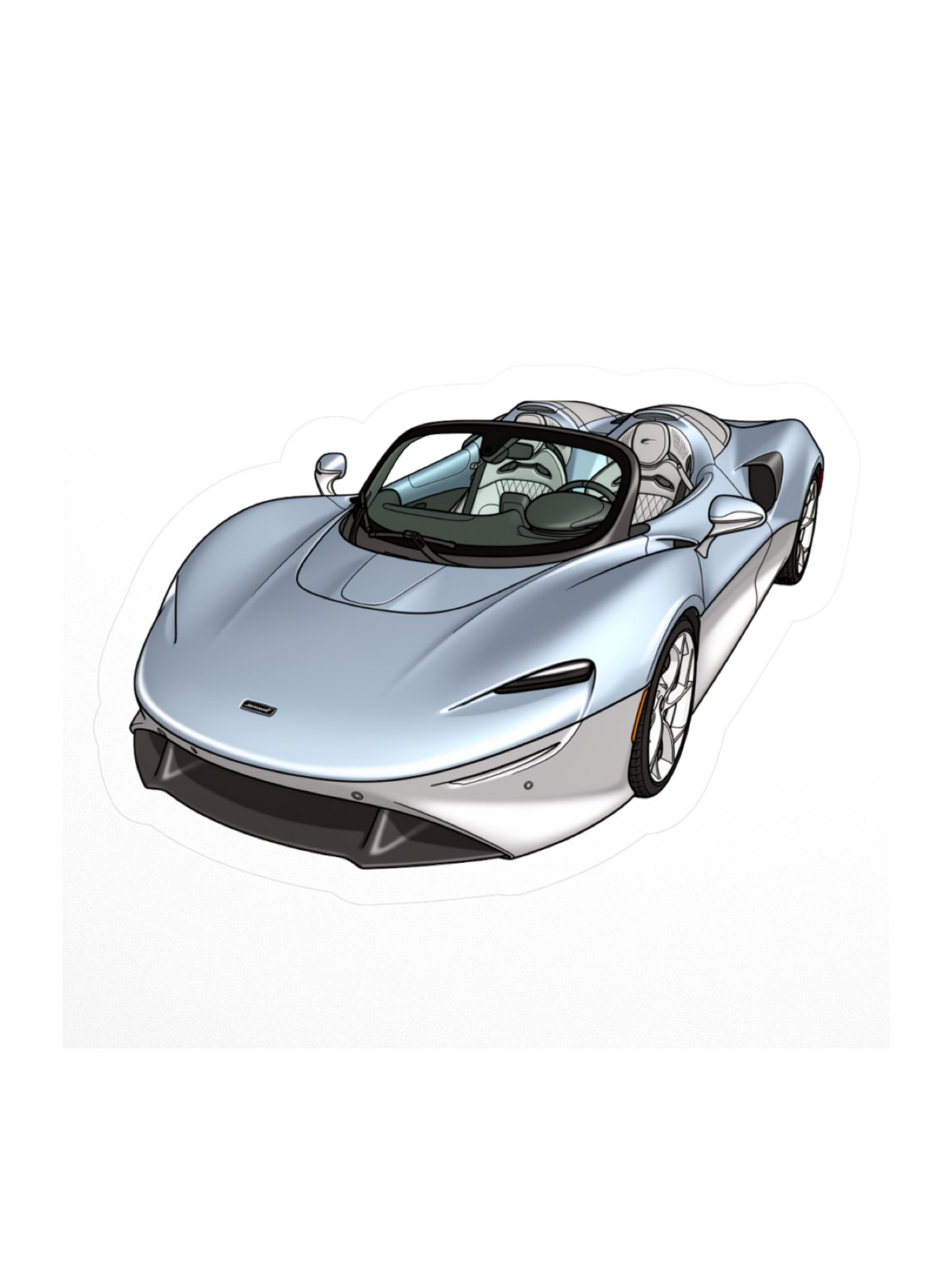 Supernova Silver and Polaris Blue McLaren Elva Sticker (Retro, Sketch, Silhouette) product image (3)