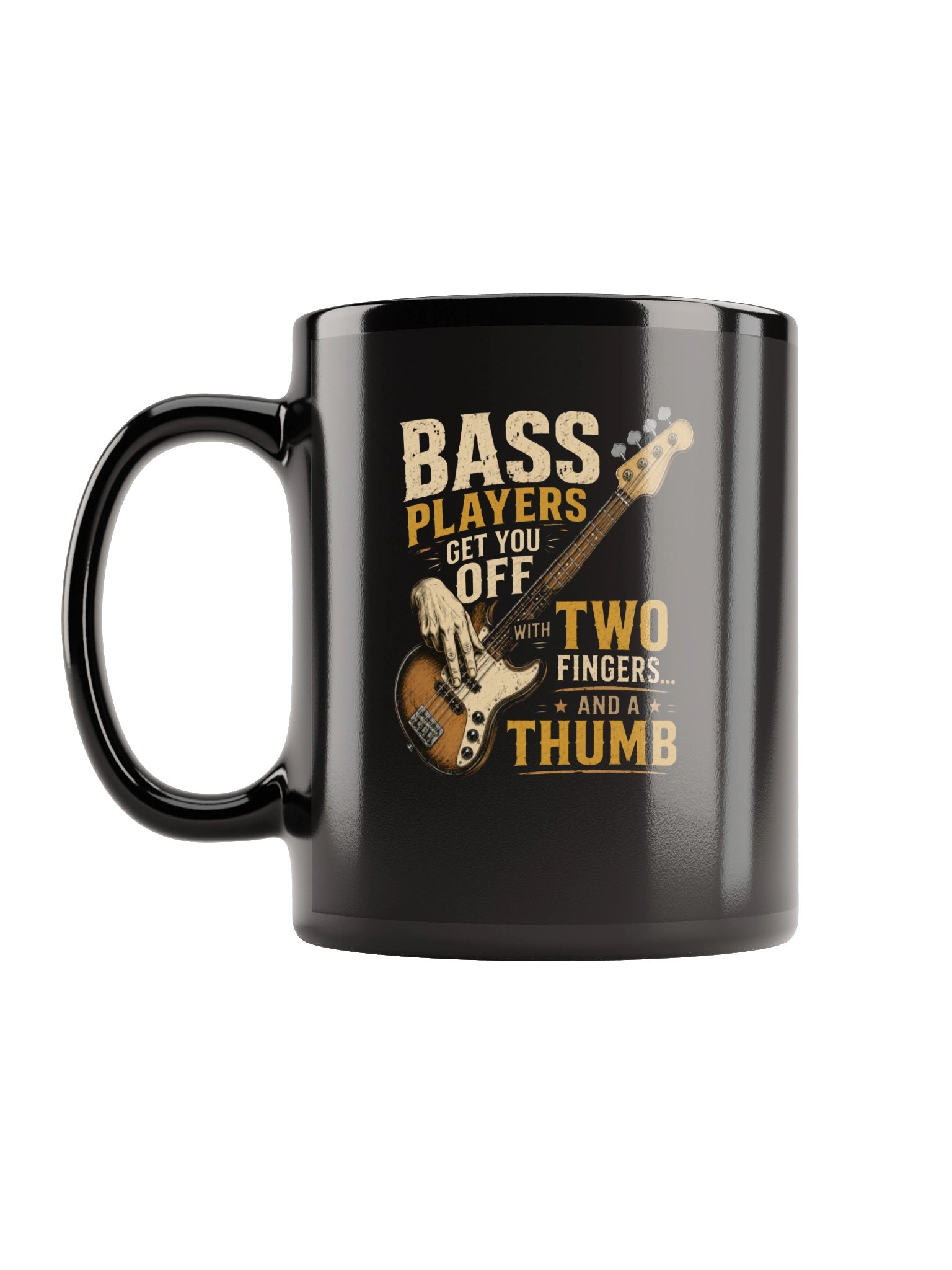 Two-Finger Bass Players Mug — Vintage Twin Graphic product image (1)