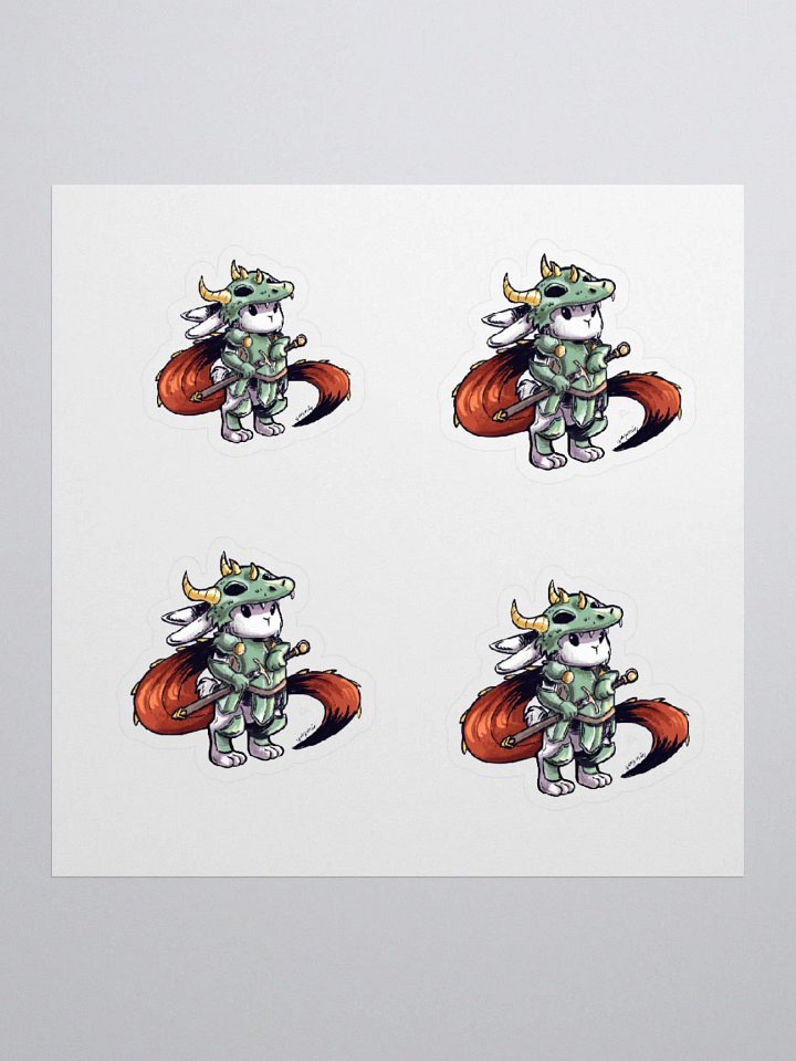 Rabbit Dragon Knight Stickers - Fantasy Animal Art Decals product image (1)