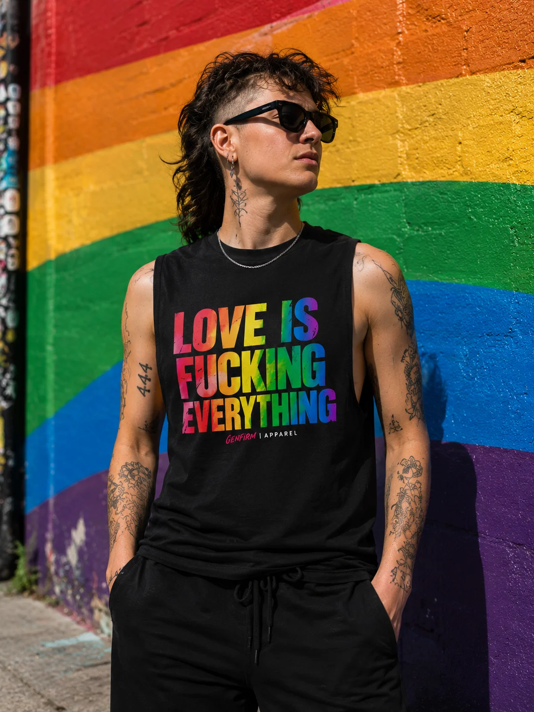 Love Is Fucking Everything Rainbow Tank | Gender-Free product image (3)
