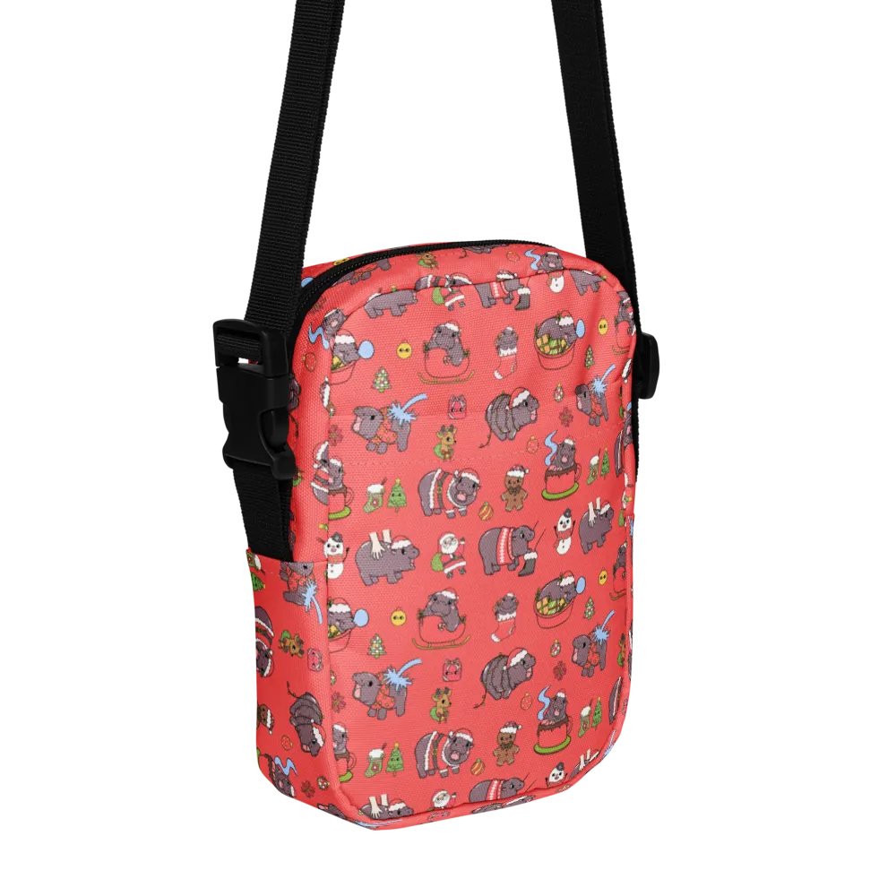 MOODENG'S RED CHRISTMAS UTILITY CROSSBODY BAG! product image (4)
