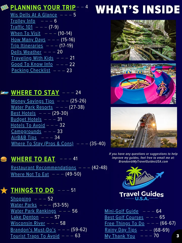 Wisconsin Dells Travel Guide 2026 | 70-Page Printable Digital PDF, Instant Download product image (2)