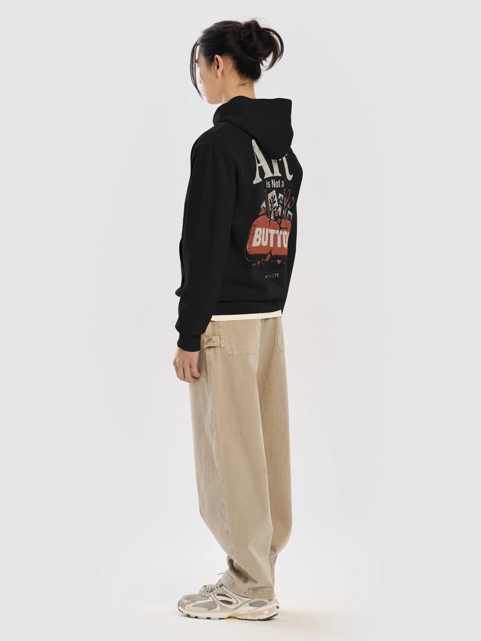 Art Is Not a Button: Broken Button | Pullover Hoodie product image (12)
