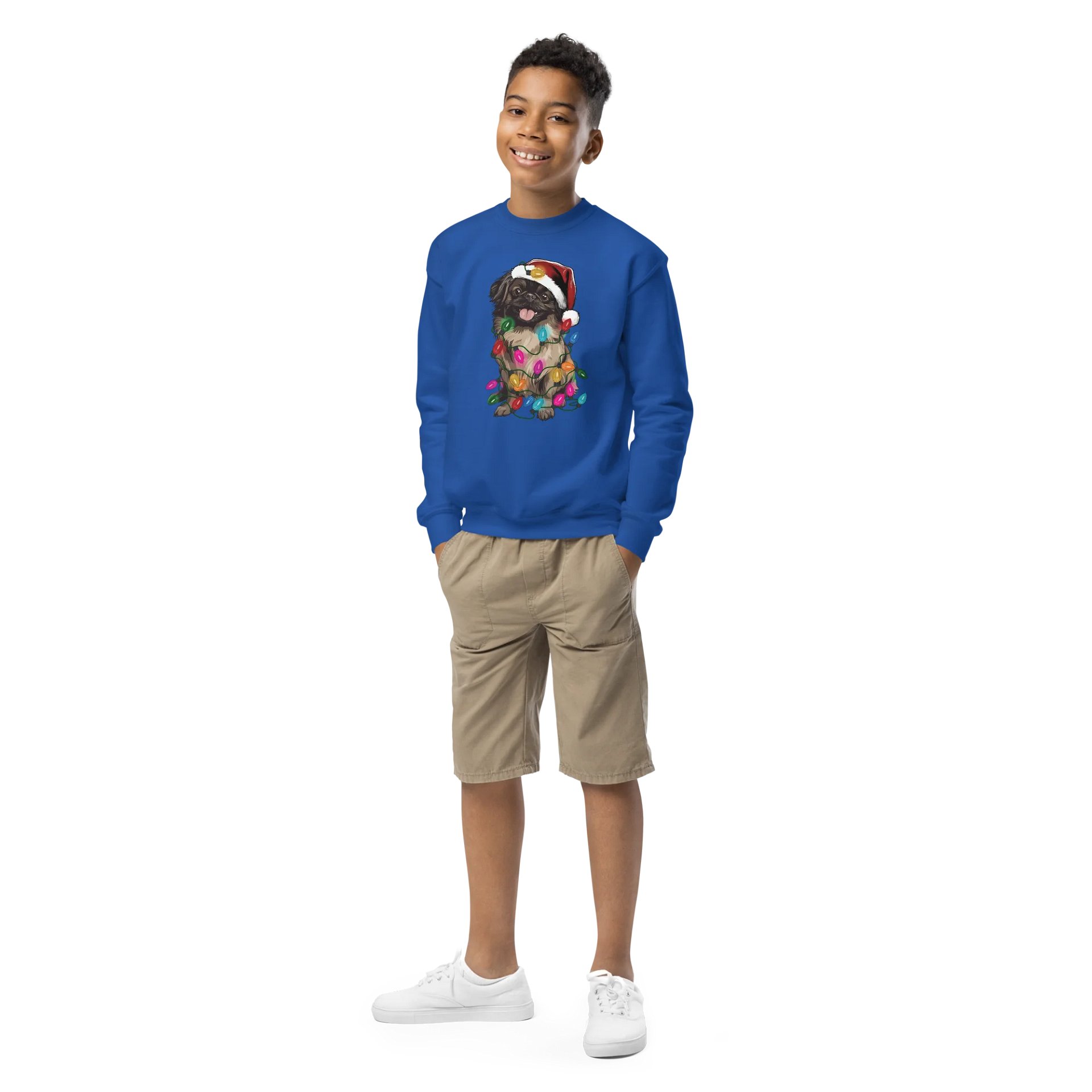 Funny Christmas Pekingese(Tan & Black Mask) Youth Sweatshirt product image (1)