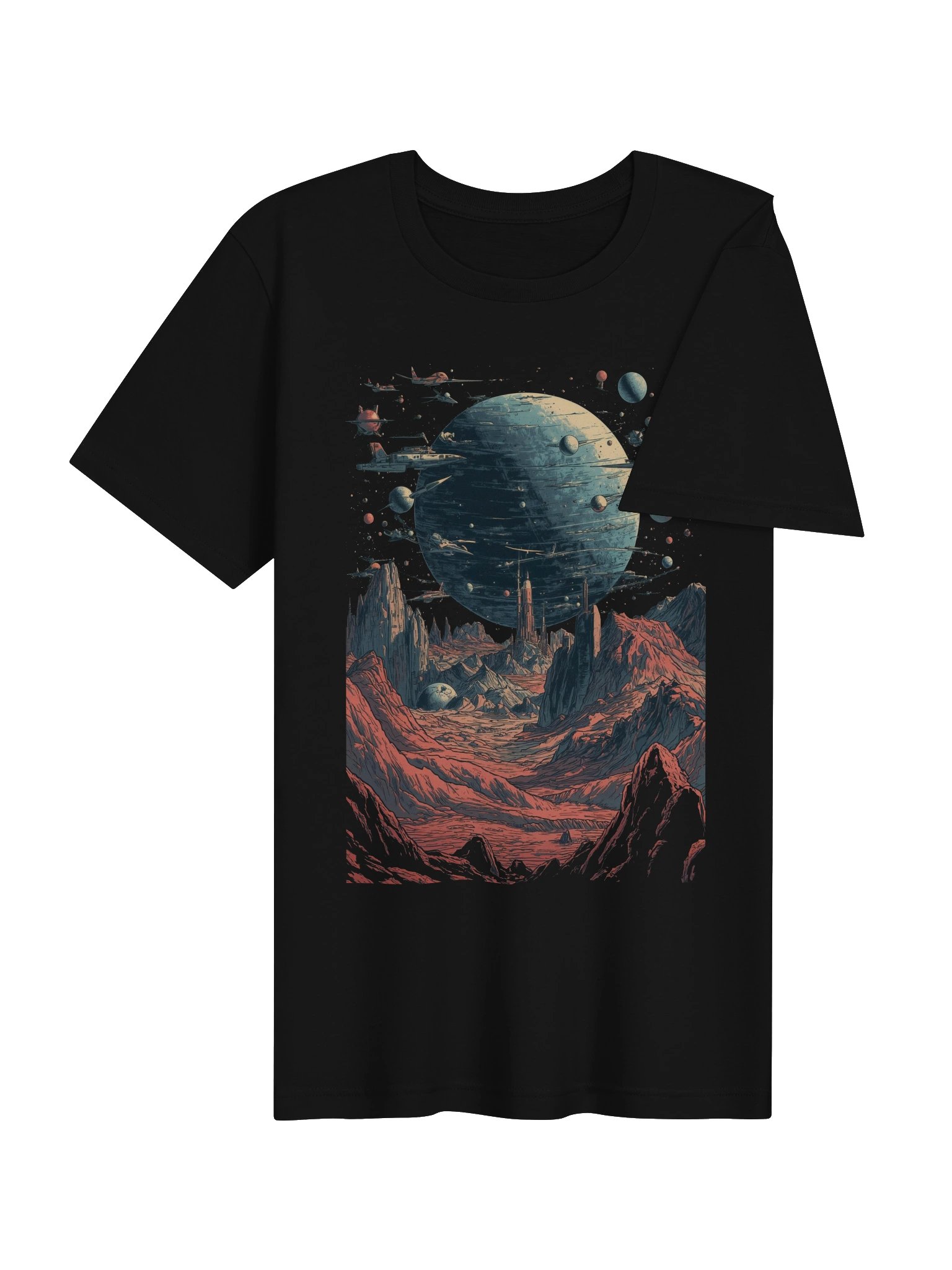Retro-Futuristic Alien Landscape Lightweight T-Shirt product image (7)