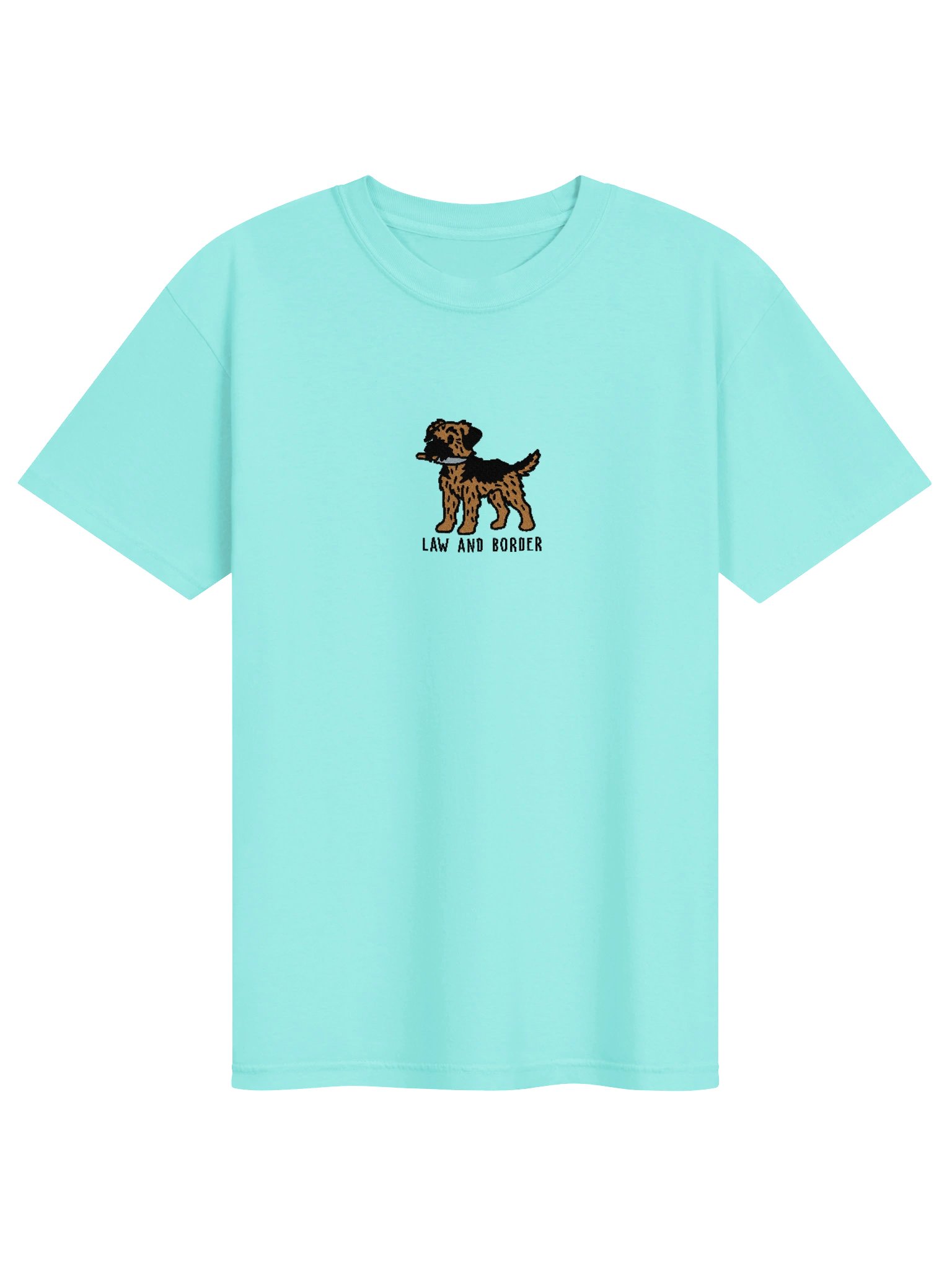 Law and Border Funny Chibi-Style Embroidered T-Shirt for Border Terrier(Black & Tan) Owners product image (73)