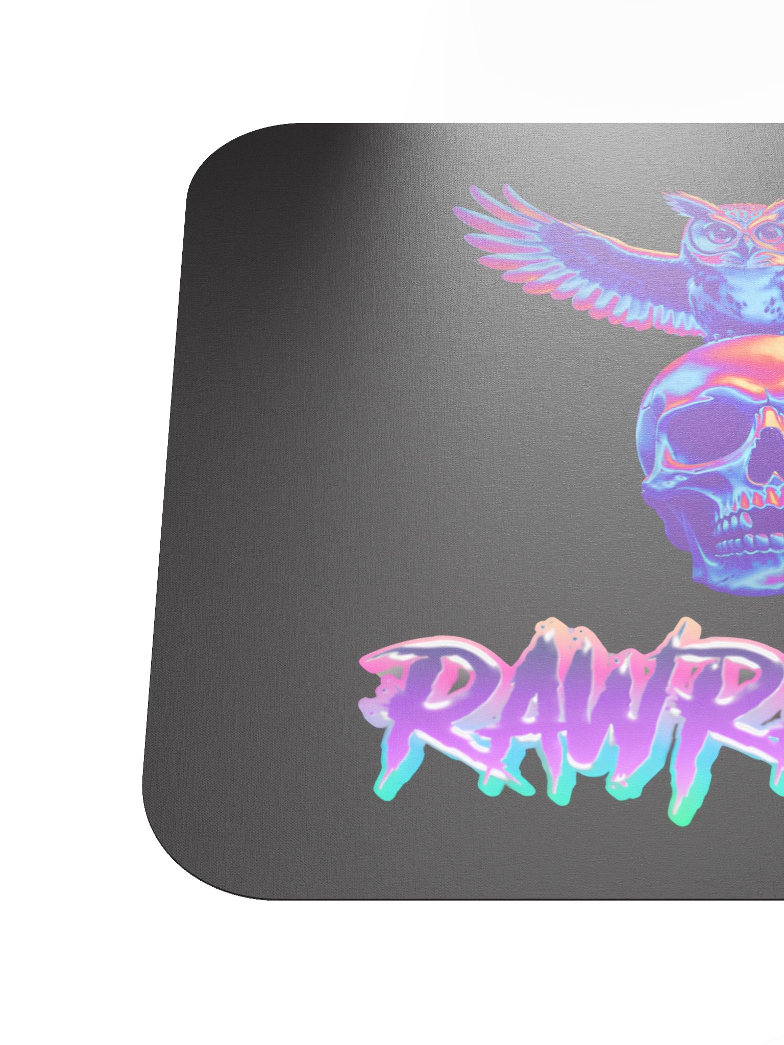 Neon Owl Skull Mouse Pad product image (6)
