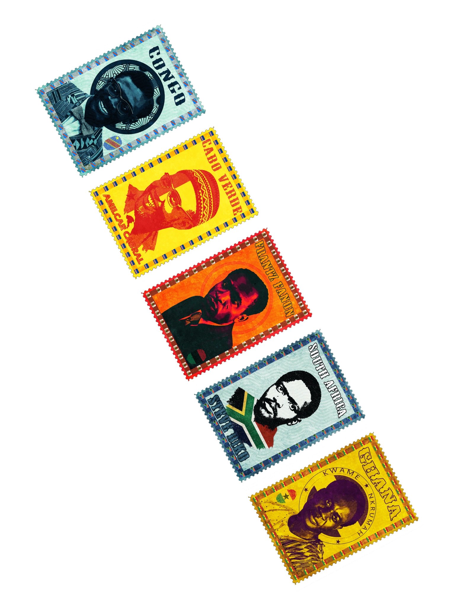 Pan-African Legends Vintage Stamp Sticker Pack | Set of 5 product image (3)