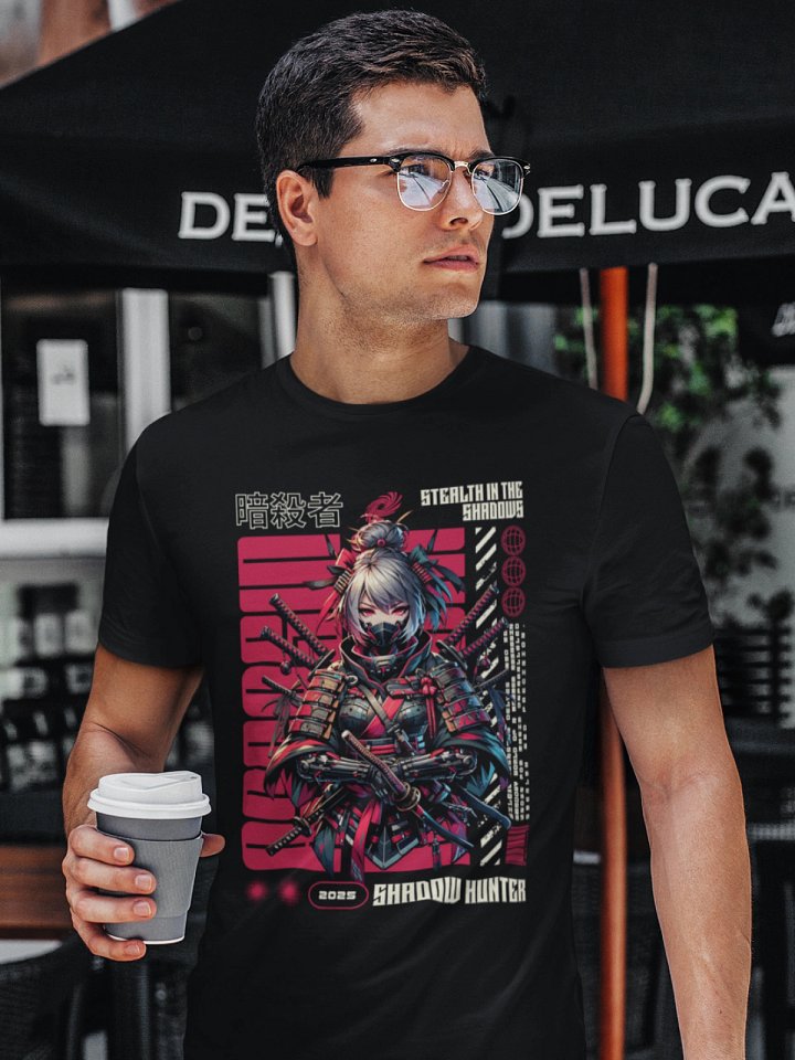 Shadow Hunter: Futuristic Samurai Gaming T-Shirt product image (2)