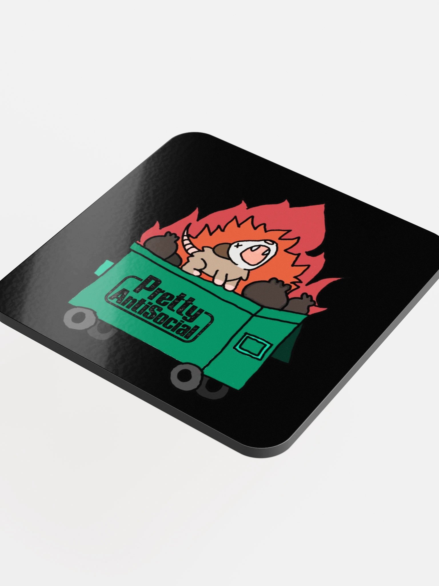 PASP Dumpster Fire Cork Coaster product image (4)