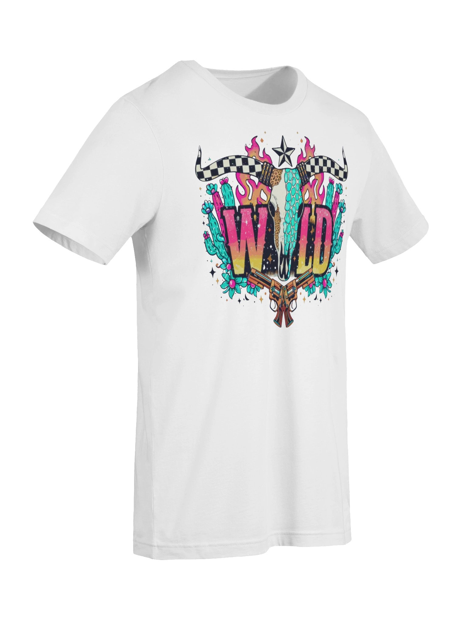 Wild Skull Checkerboard T-Shirt product image (9)