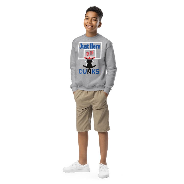 Basketball Cat (Just Here for the DUNKS) - Unisex Youth Sweatshirt product image (1)