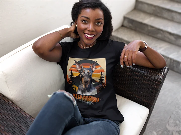 Keep Pushing Ahead Doberman Regular Fit T-shirt product image (1)