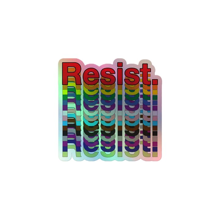 Resist - Rainbow Kiss-Cut Holographic Sticker Sheet product image (1)