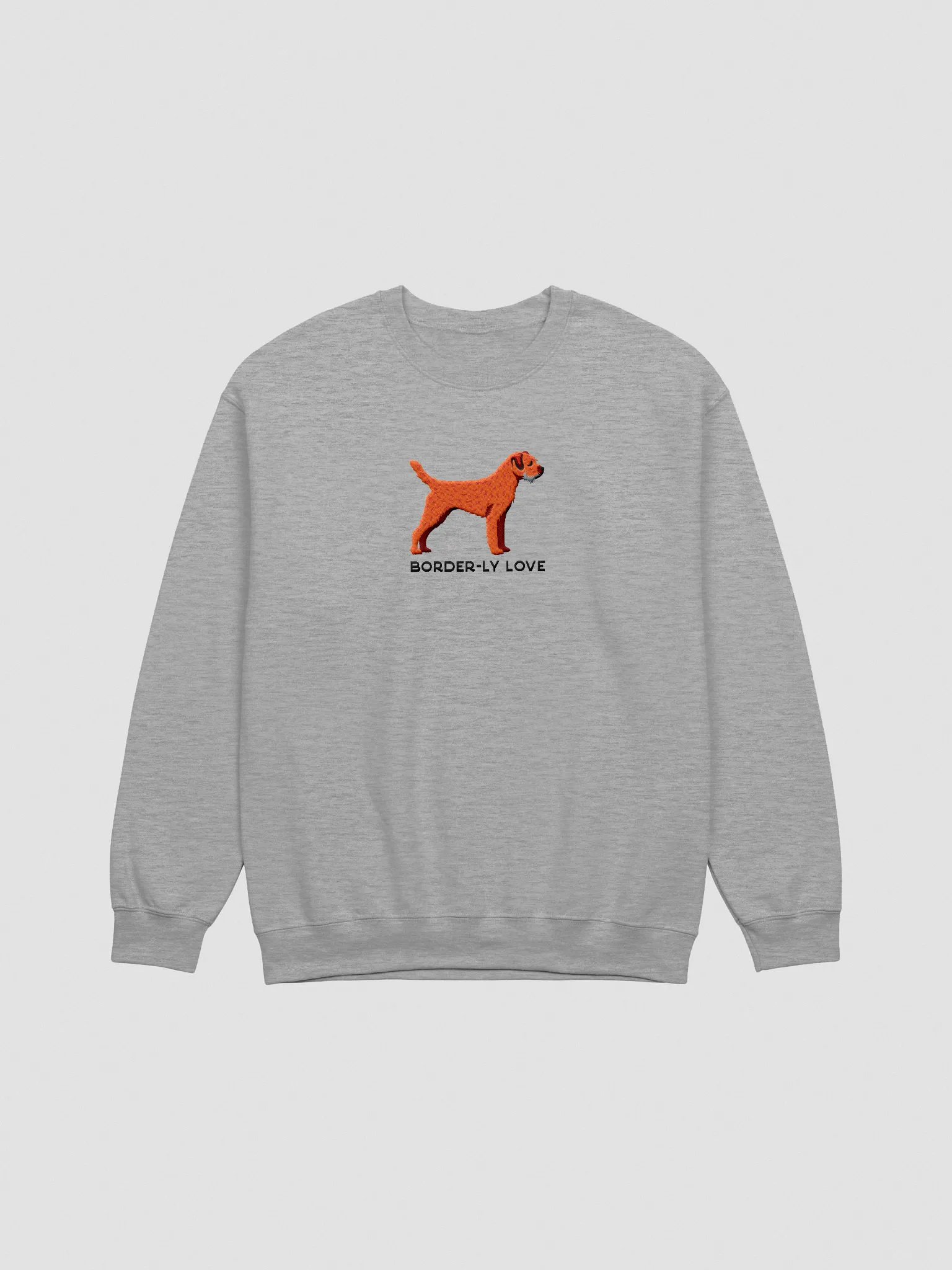 Border-ly Love Sweatshirt (Embroidered) of a Border Terrier(Red) product image (3)