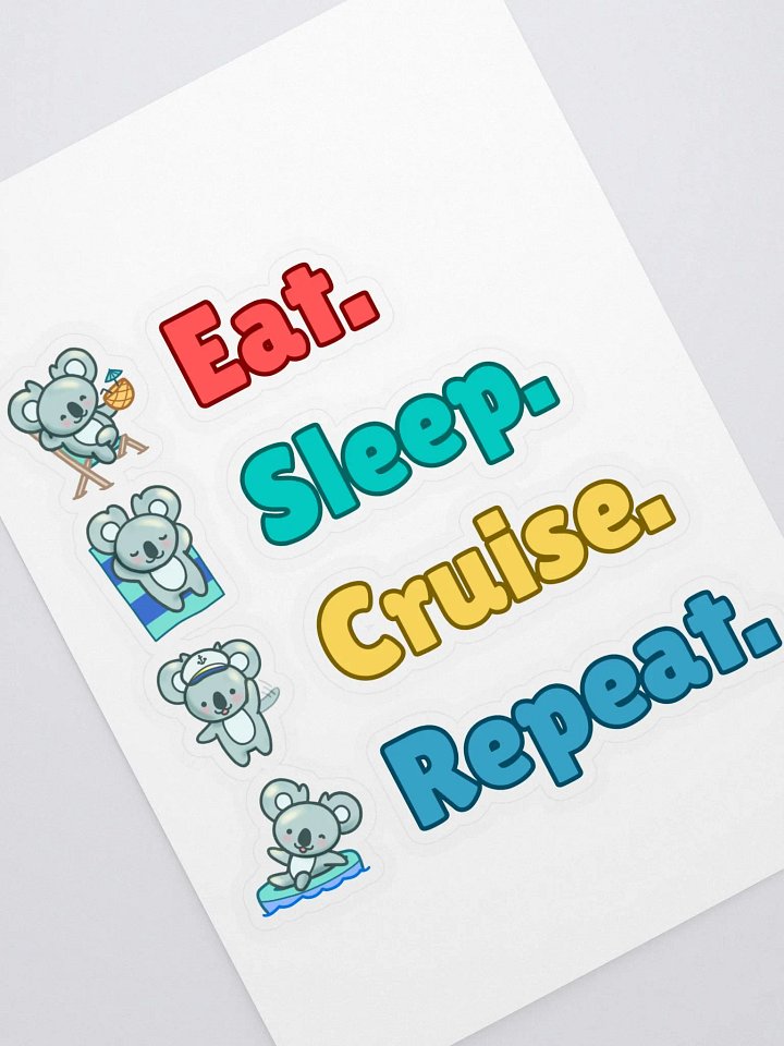 Eat Sleep Cruise Repeat! Koala Stickers product image (1)